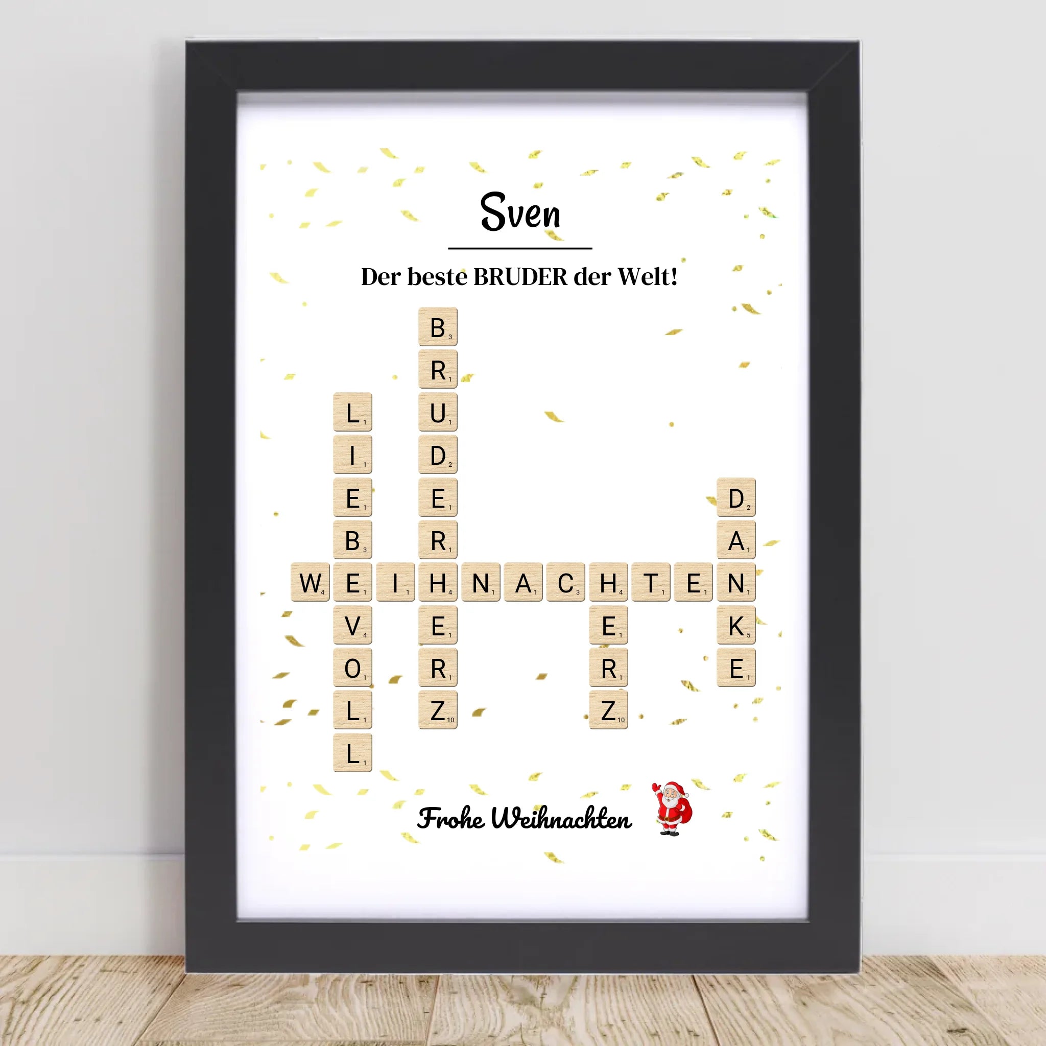 Weihnachtsgeschenk Bruder Poster Scrabble Design - Cantty