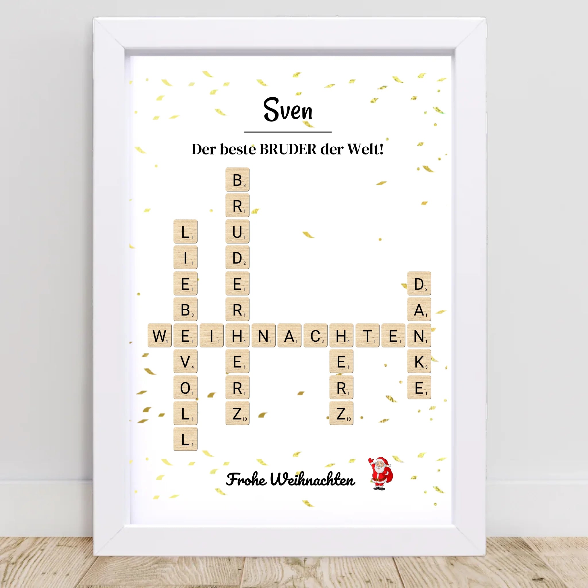 Weihnachtsgeschenk Bruder Poster Scrabble Design - Cantty