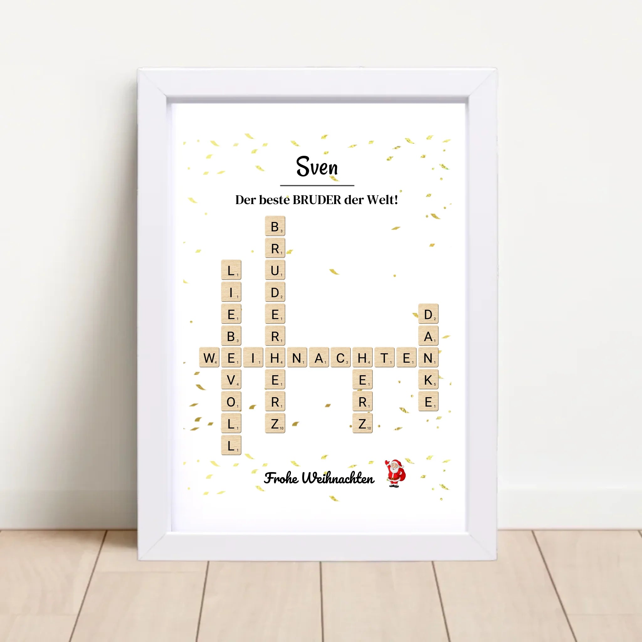 Weihnachtsgeschenk Bruder Poster Scrabble Design - Cantty