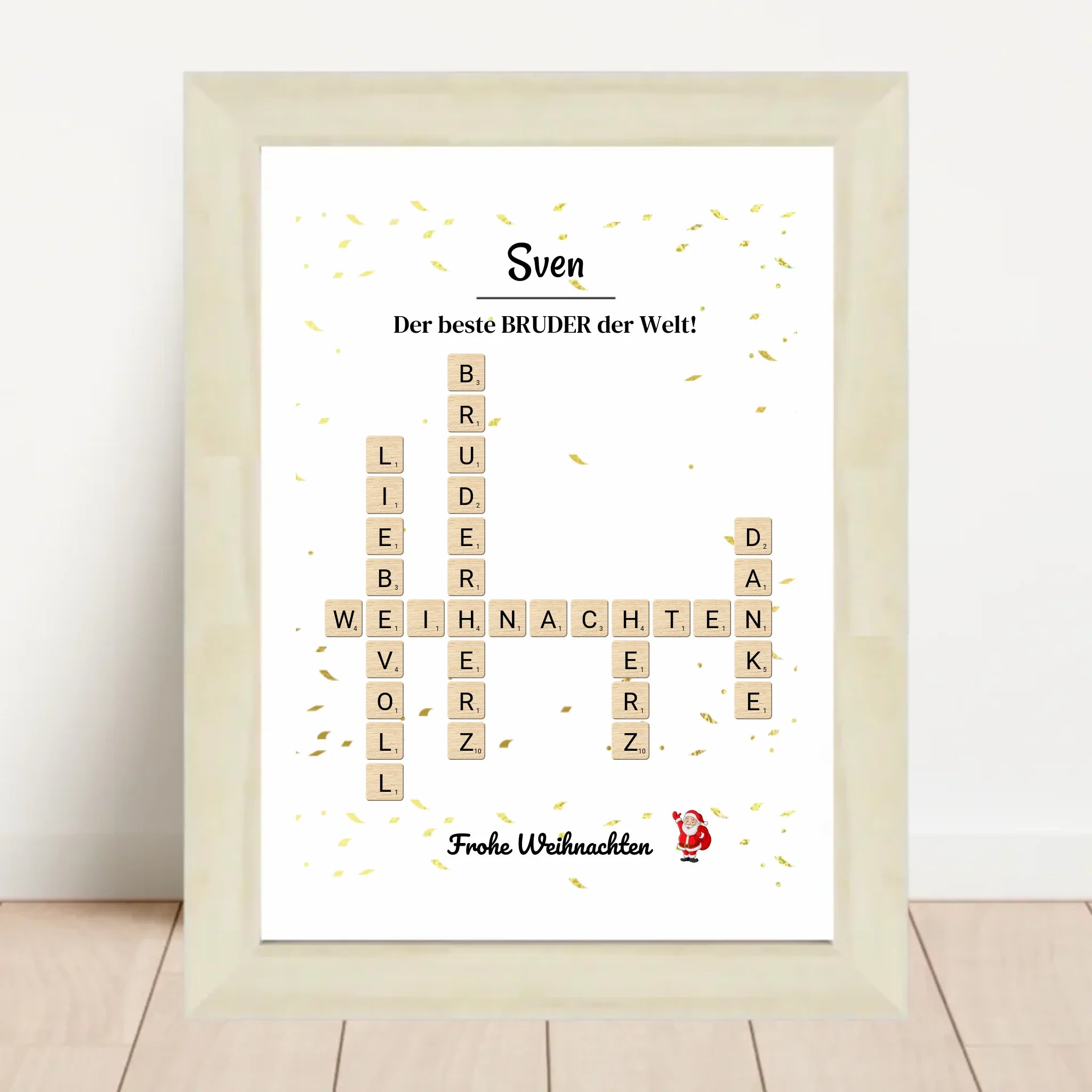Weihnachtsgeschenk Bruder Poster Scrabble Design - Cantty