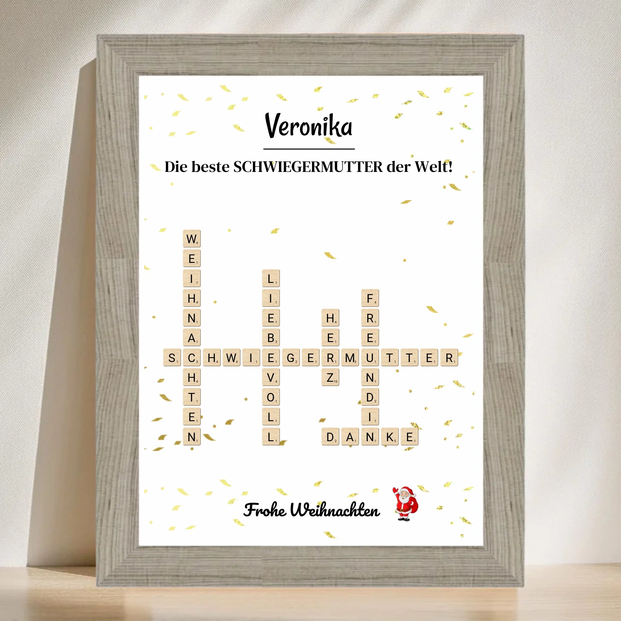 Schwiegermutter Weihnachtsgeschenk Poster Scrabble Design - Cantty
