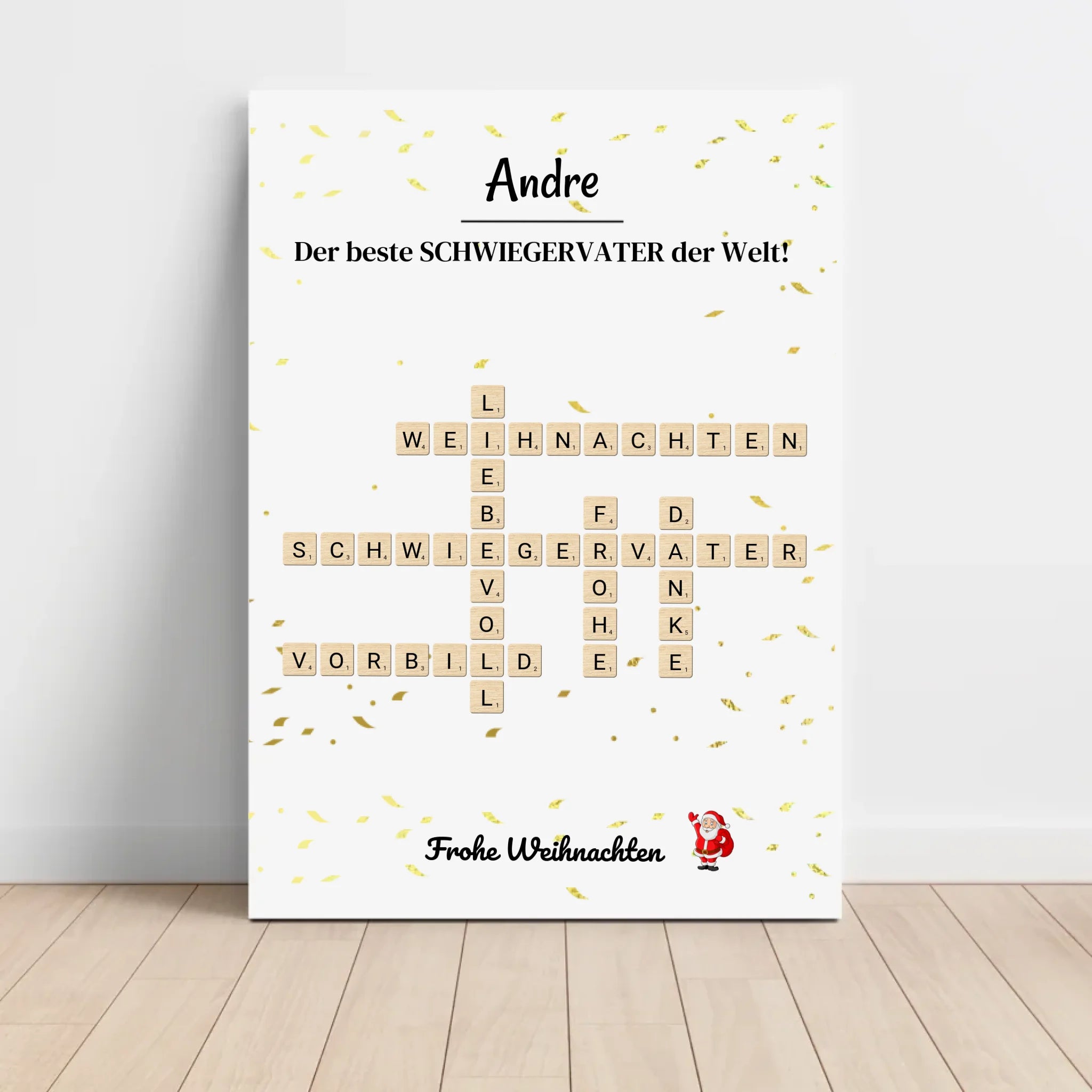Schwiegervater Weihnachtsgeschenk Poster Scrabble Design - Cantty