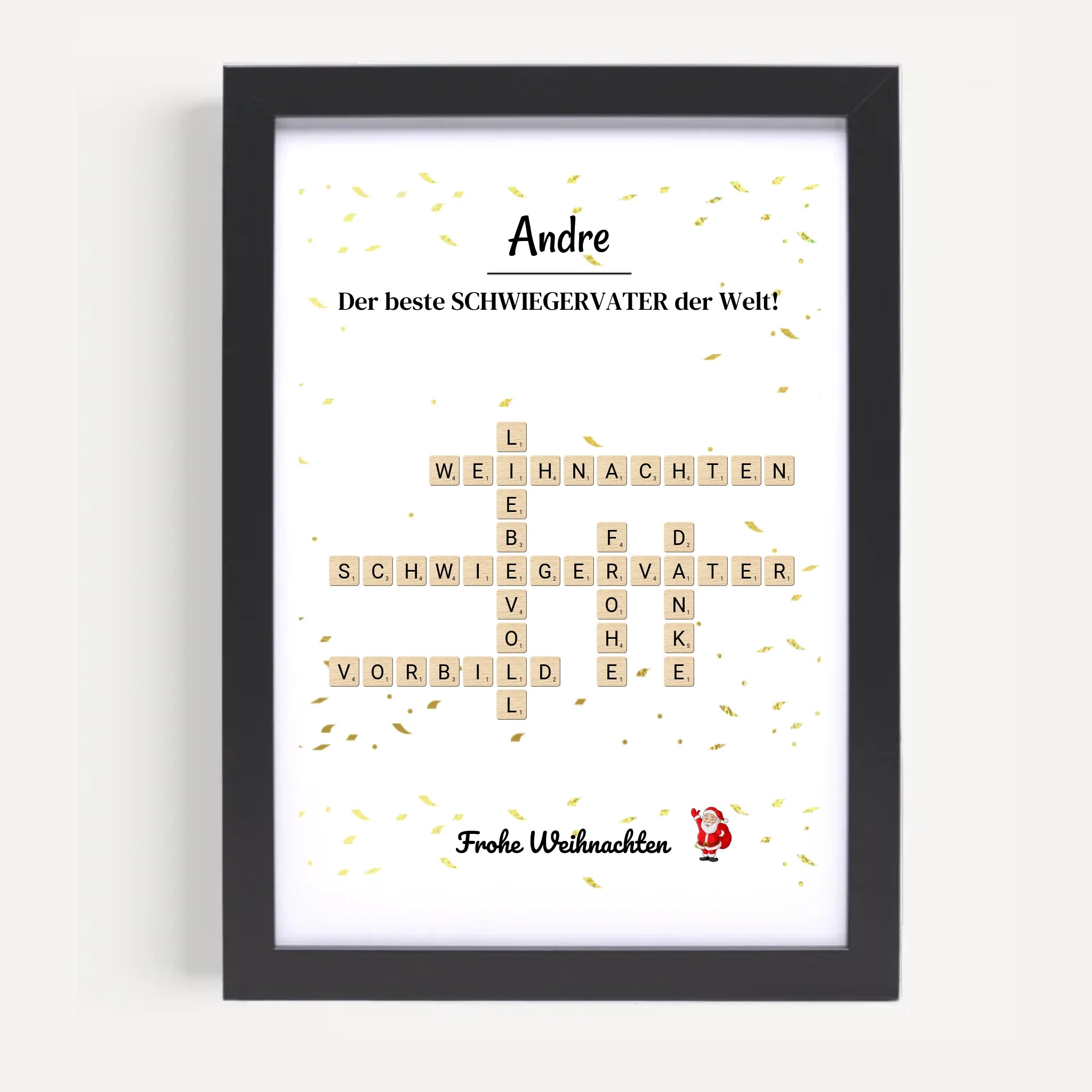 Schwiegervater Weihnachtsgeschenk Poster Scrabble Design - Cantty
