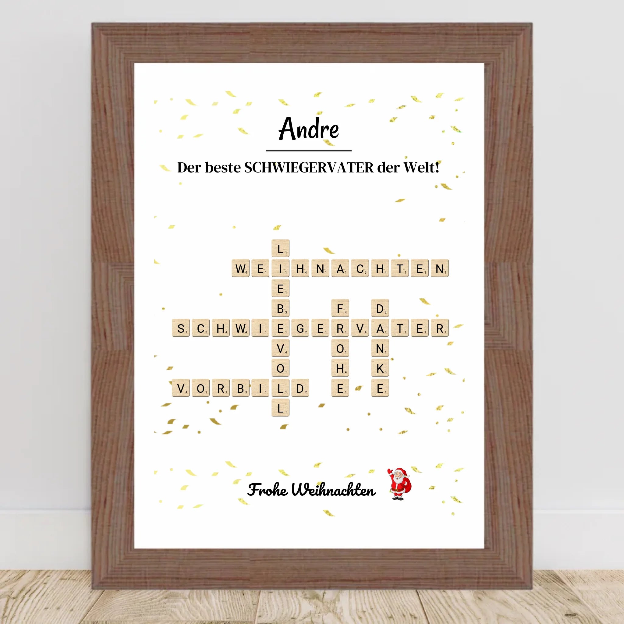 Schwiegervater Weihnachtsgeschenk Poster Scrabble Design - Cantty