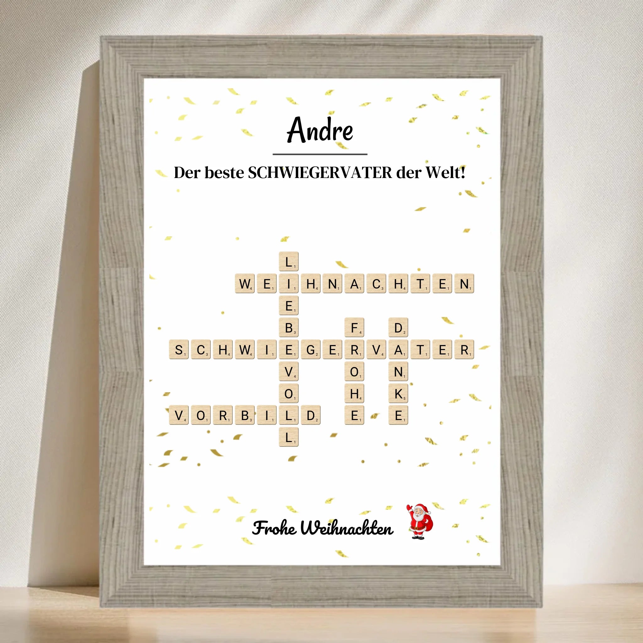 Schwiegervater Weihnachtsgeschenk Poster Scrabble Design - Cantty