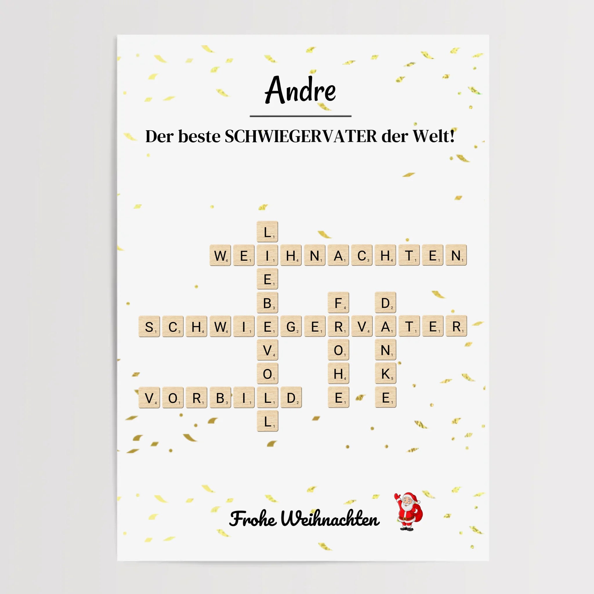 Schwiegervater Weihnachtsgeschenk Poster Scrabble Design - Cantty