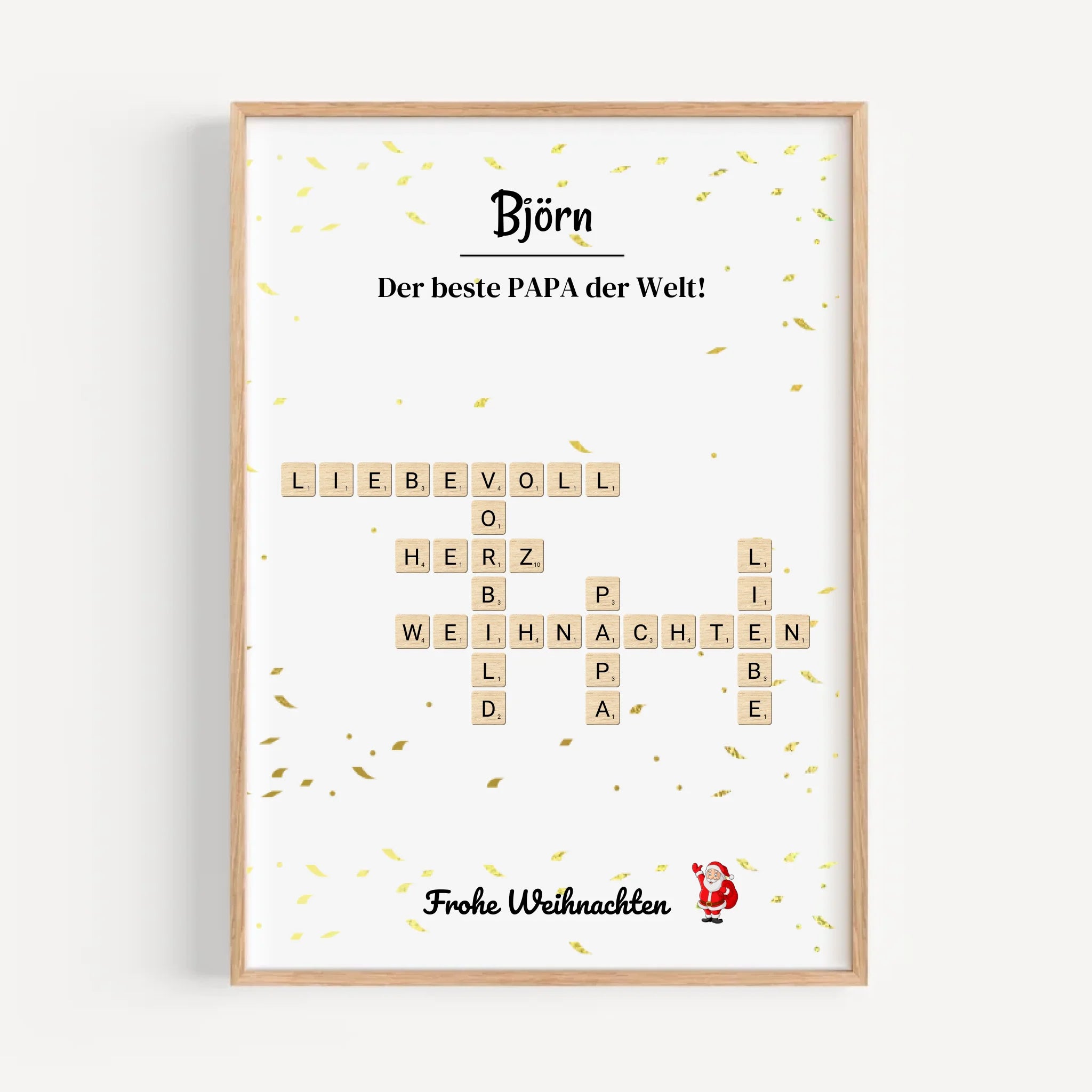 Weihnachtsgeschenk Papa Poster Scrabble Design - Cantty
