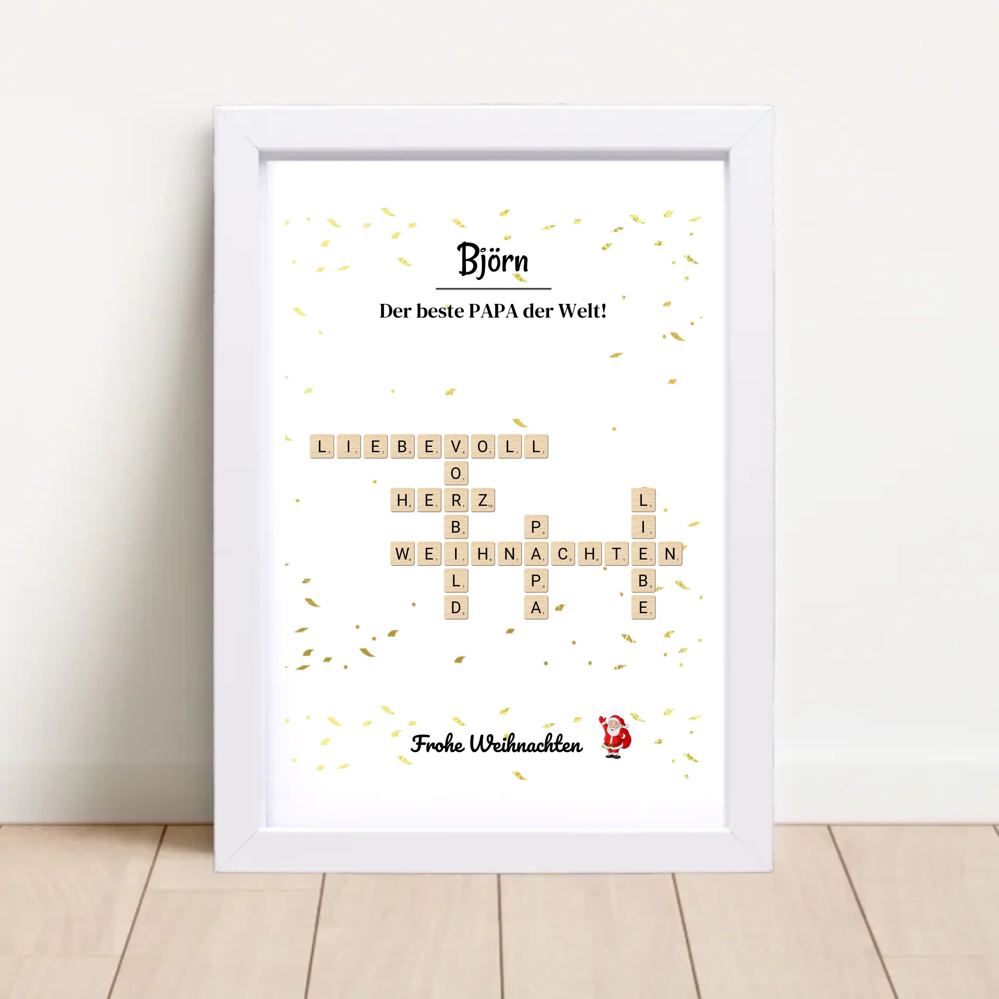 Weihnachtsgeschenk Papa Poster Scrabble Design - Cantty