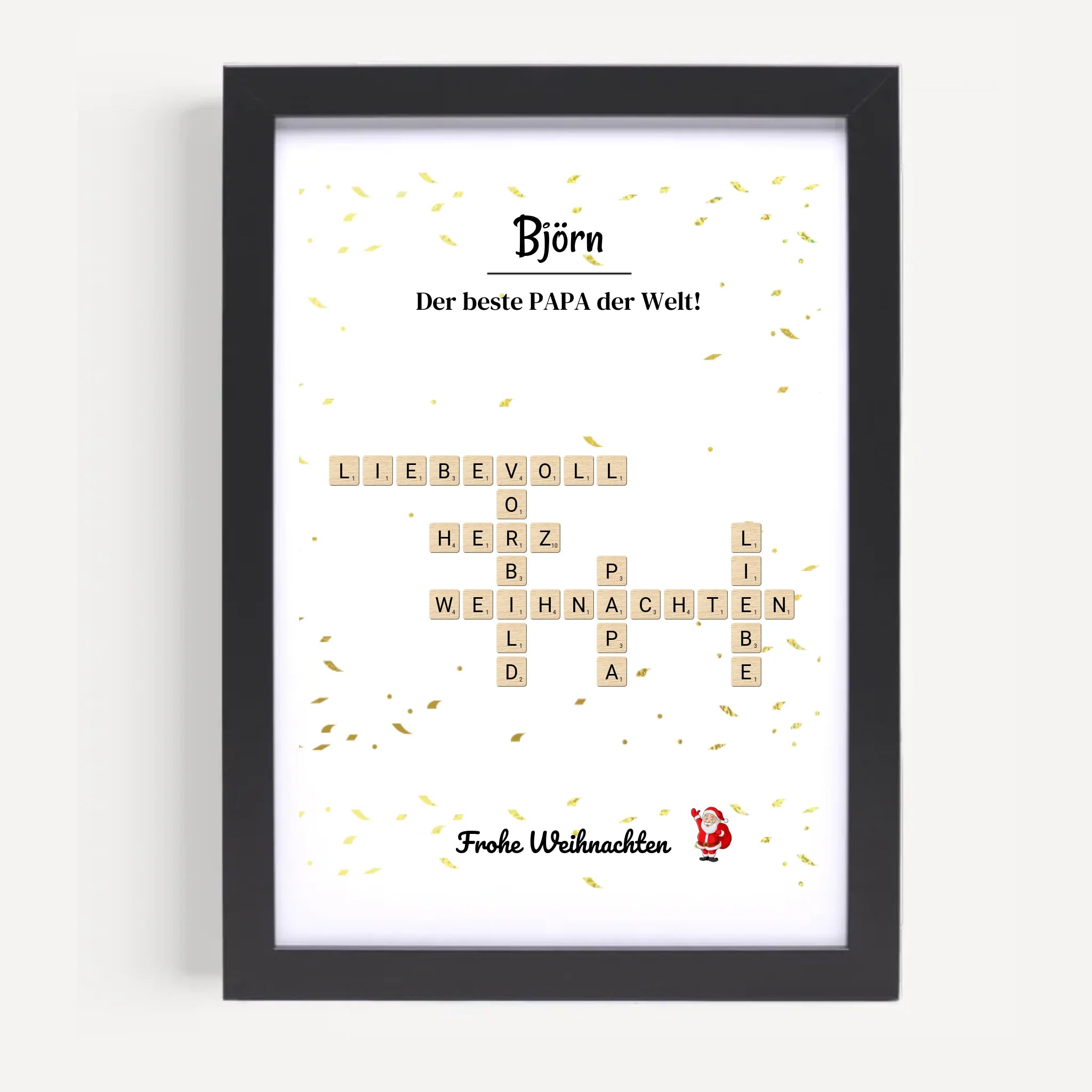 Weihnachtsgeschenk Papa Poster Scrabble Design - Cantty