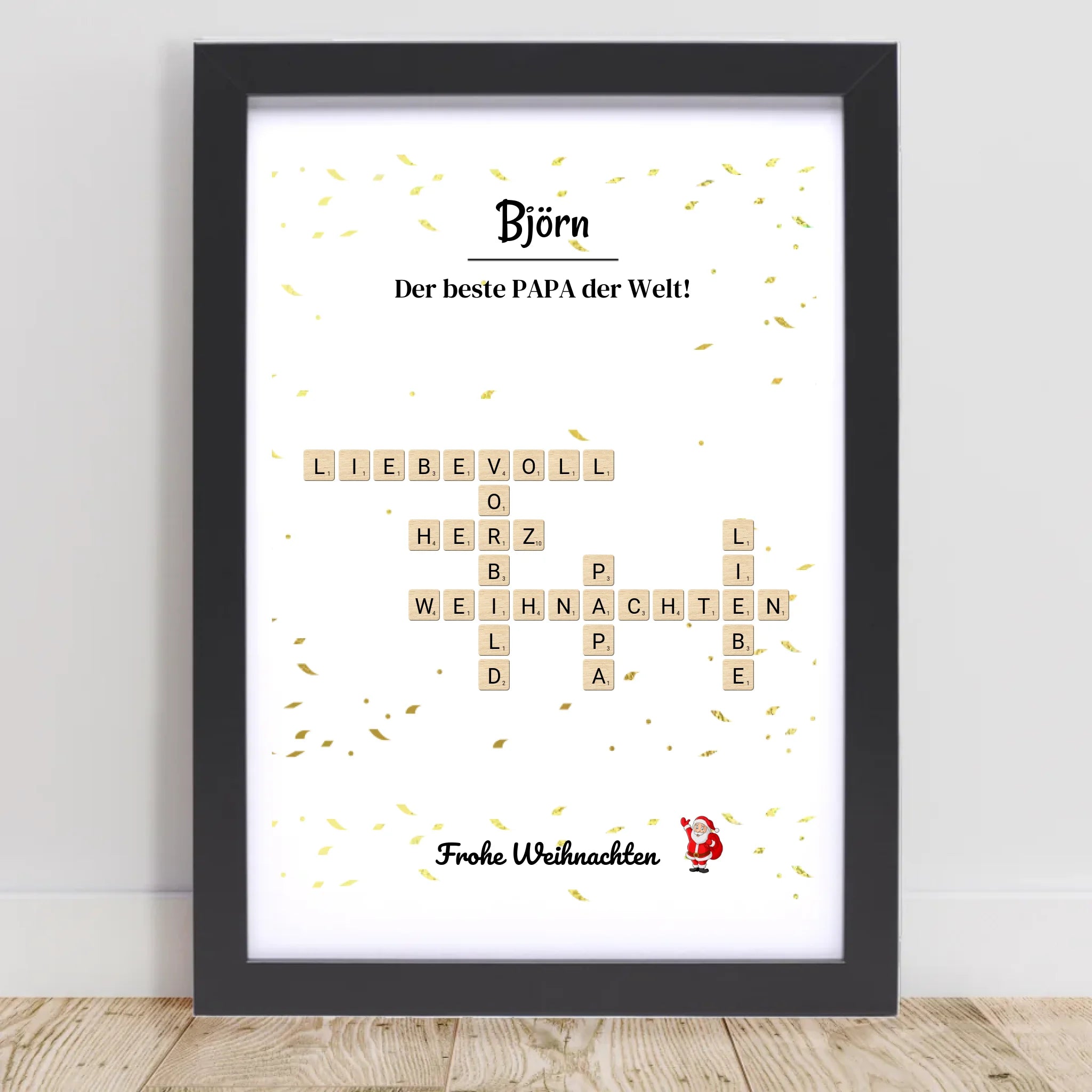 Weihnachtsgeschenk Papa Poster Scrabble Design - Cantty