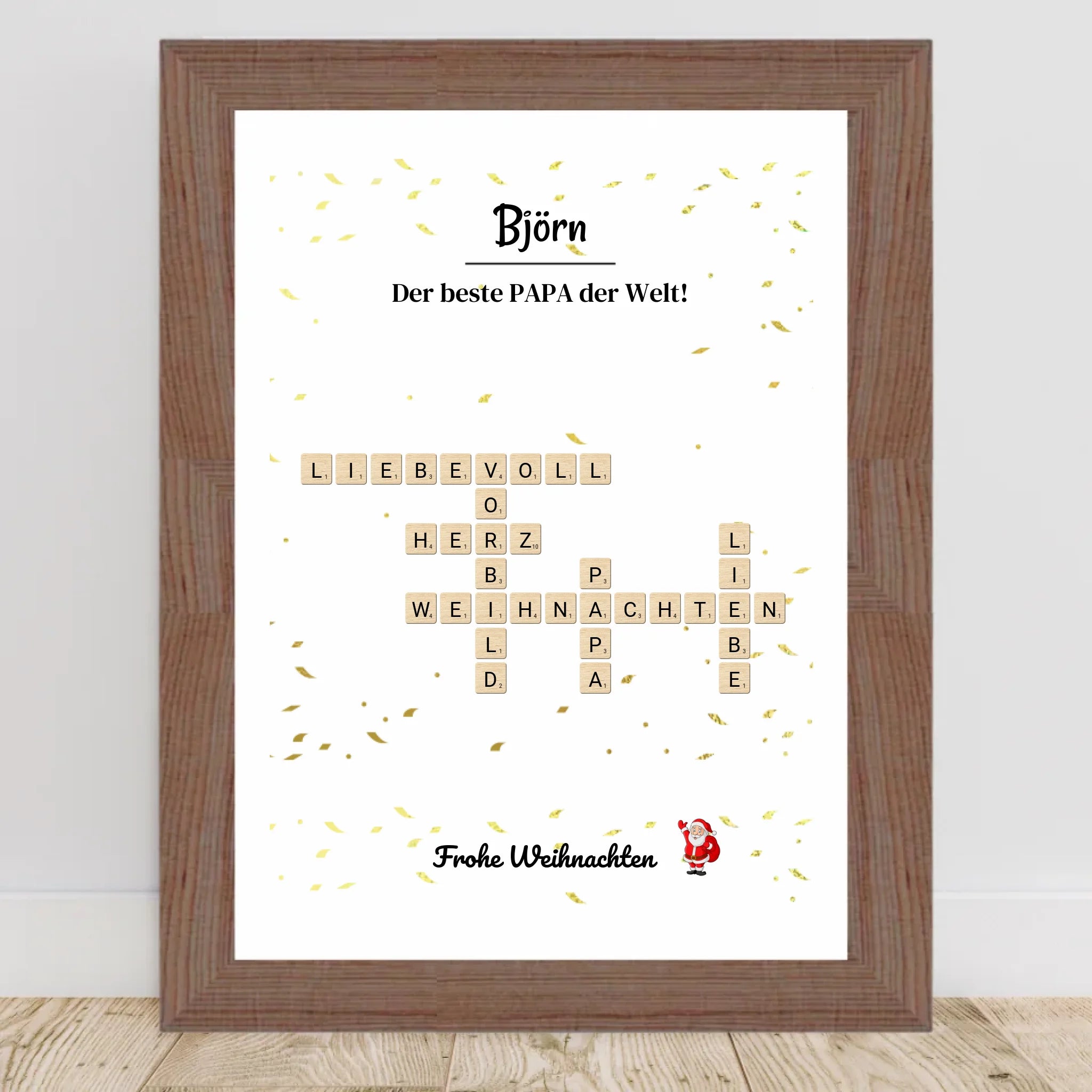 Weihnachtsgeschenk Papa Poster Scrabble Design - Cantty
