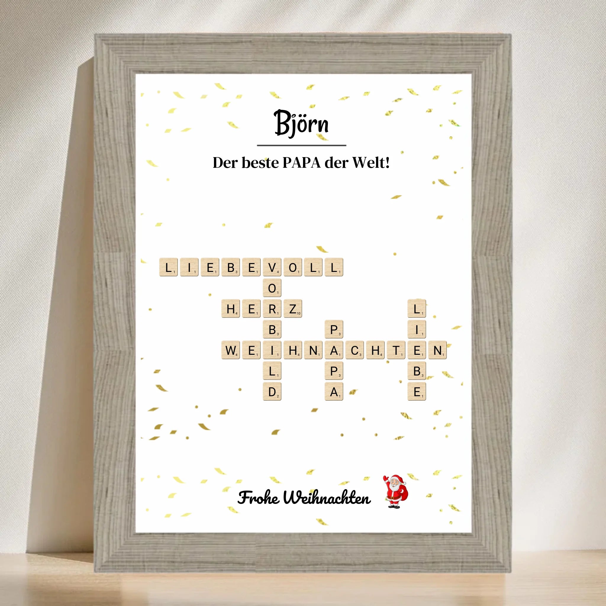 Weihnachtsgeschenk Papa Poster Scrabble Design - Cantty