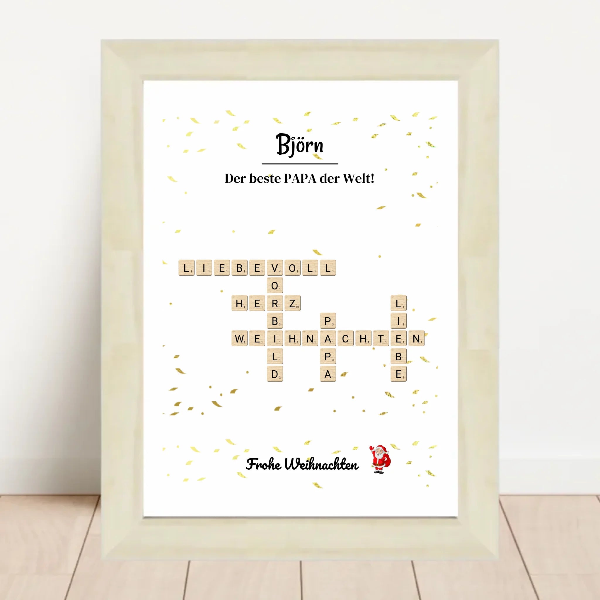 Weihnachtsgeschenk Papa Poster Scrabble Design - Cantty