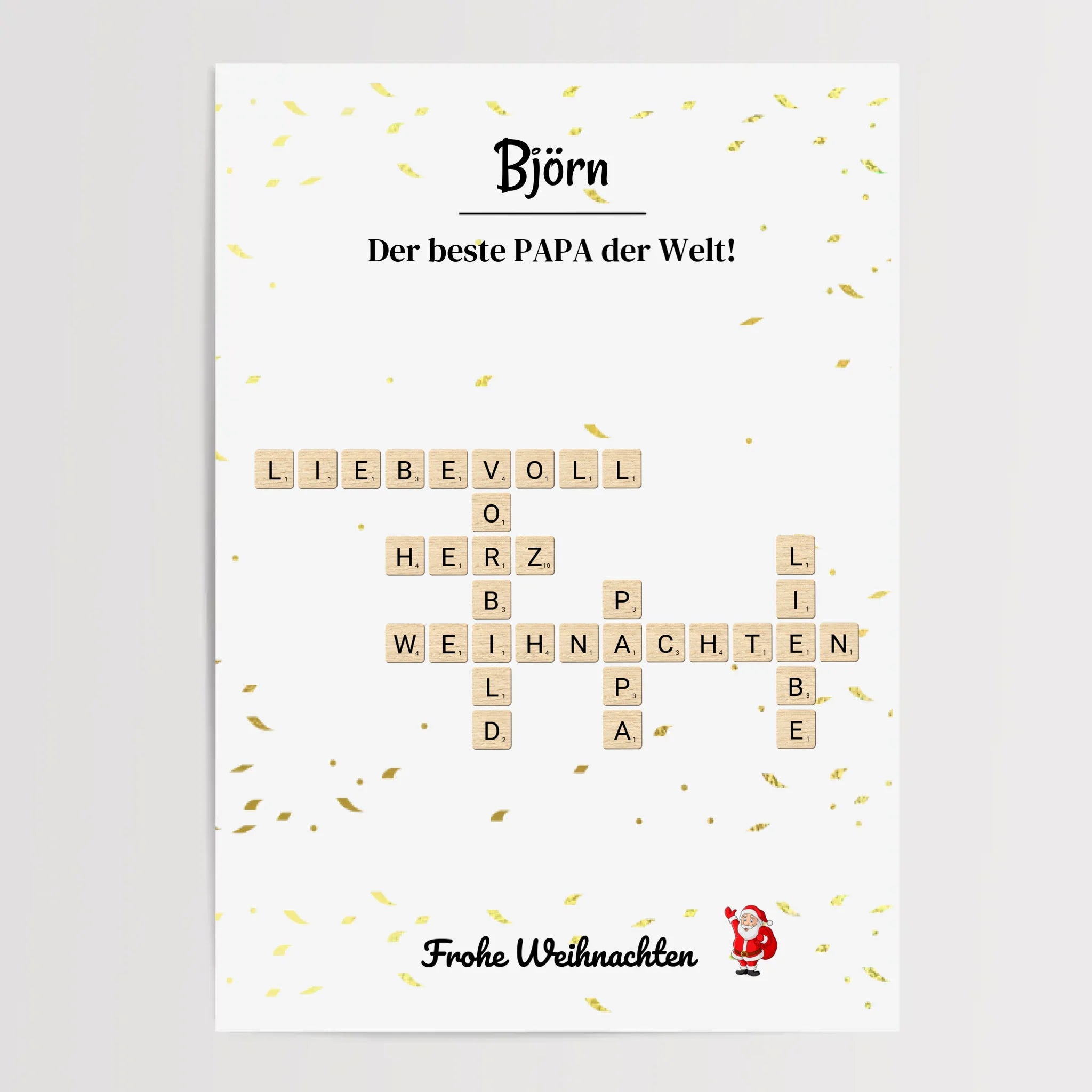 Weihnachtsgeschenk Papa Poster Scrabble Design - Cantty