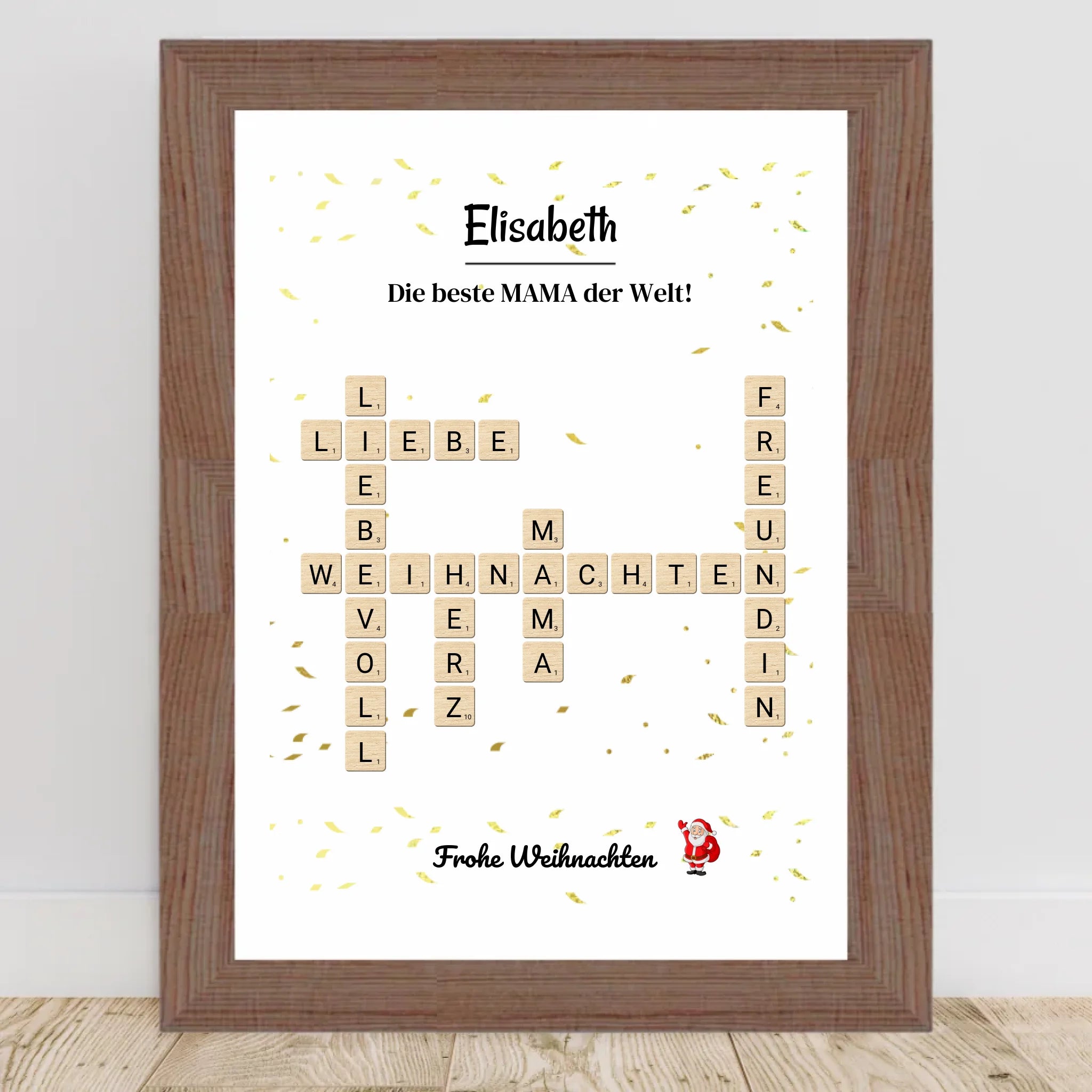 Weihnachtsgeschenk Mama Poster Scrabble Design - Cantty