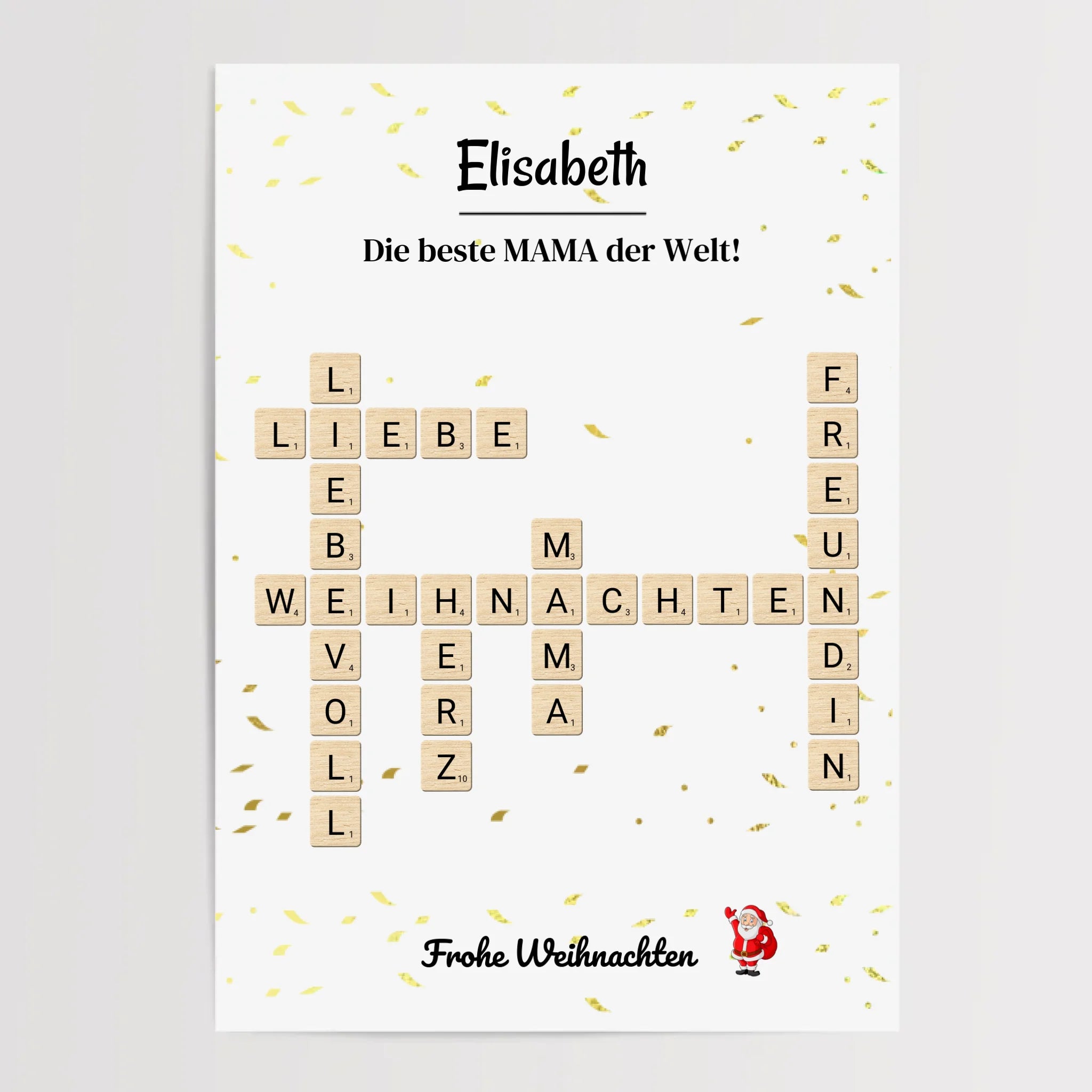 Weihnachtsgeschenk Mama Poster Scrabble Design - Cantty