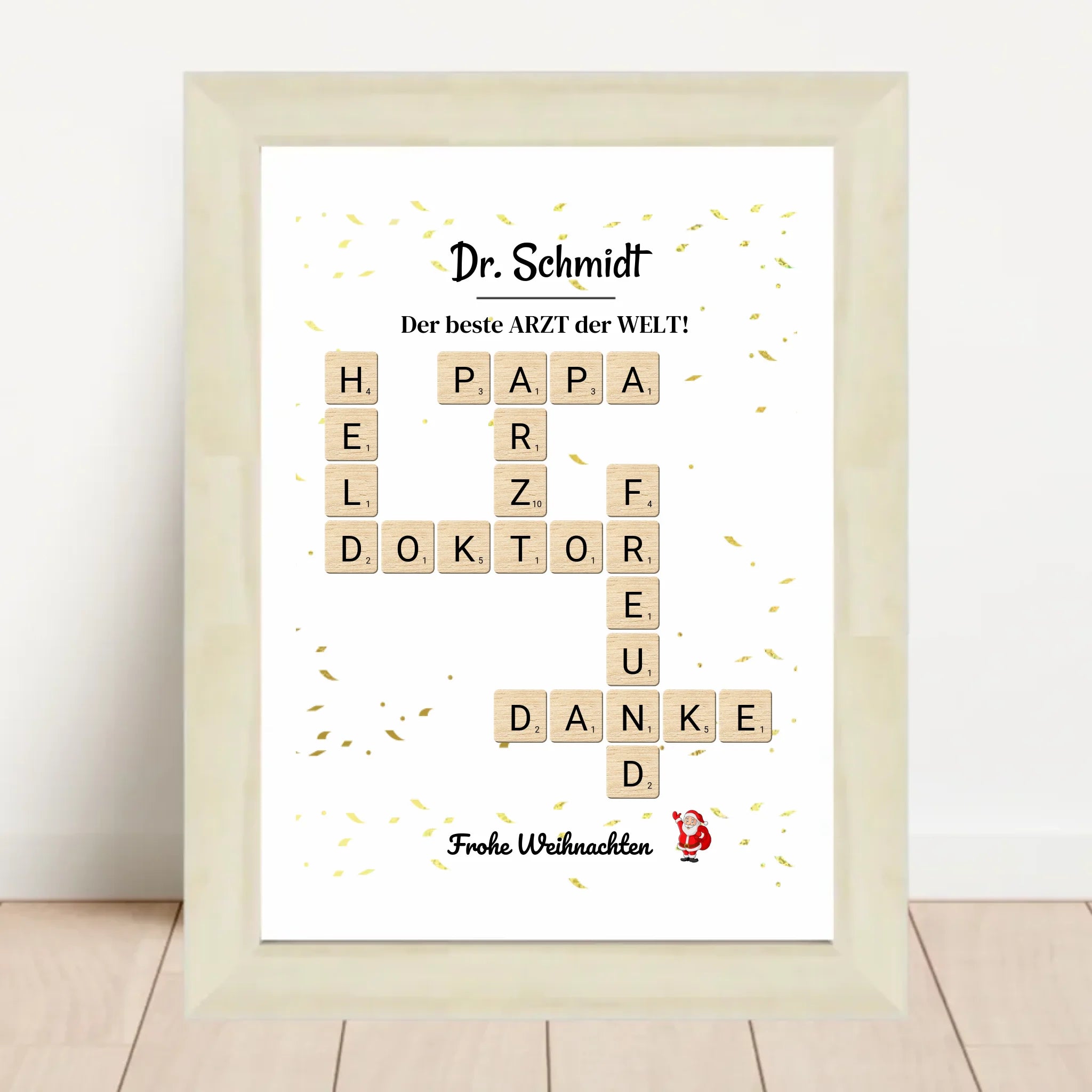 Arzt & Ärztin Weihnachtsgeschenk Poster Scrabble Design - Cantty