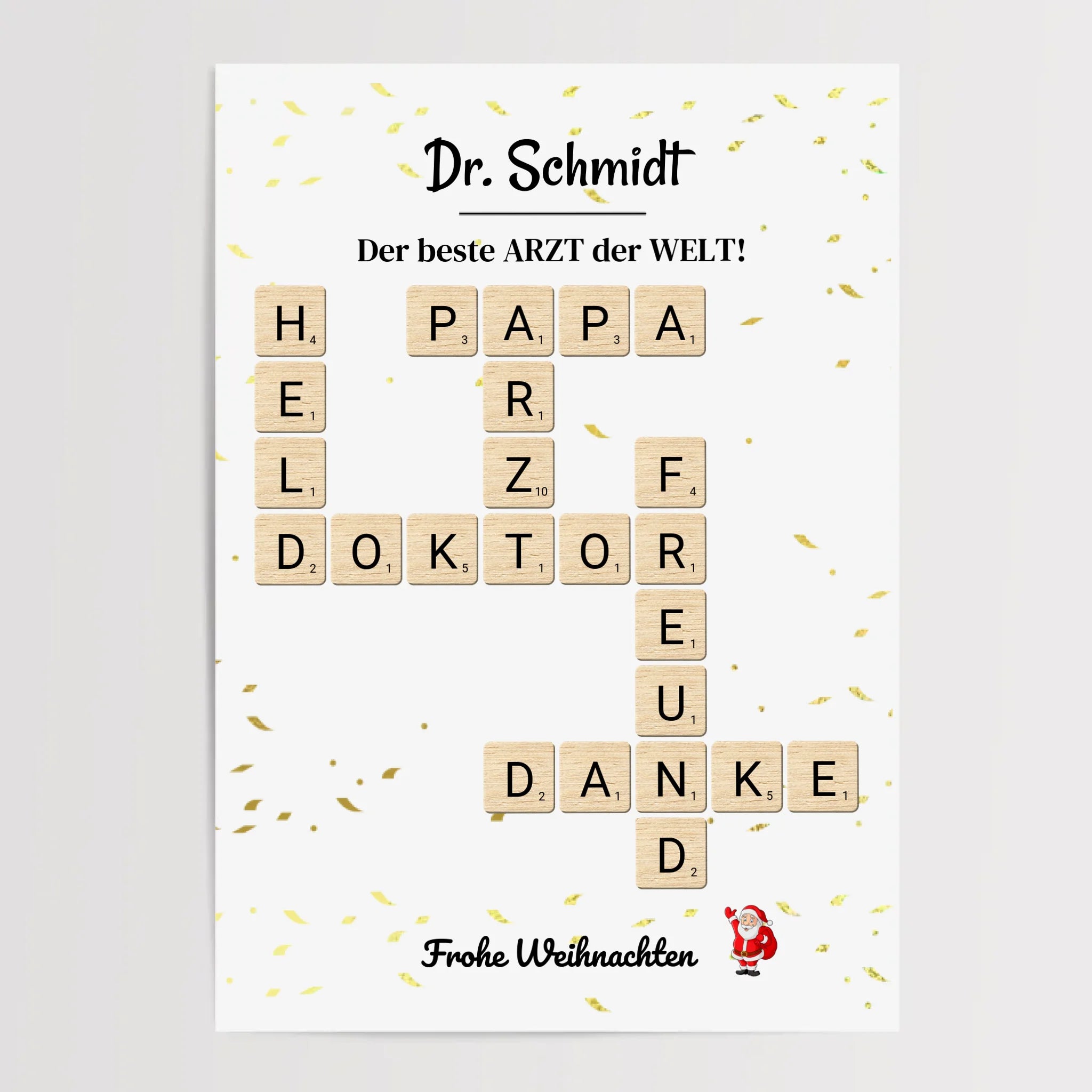 Arzt & Ärztin Weihnachtsgeschenk Poster Scrabble Design - Cantty
