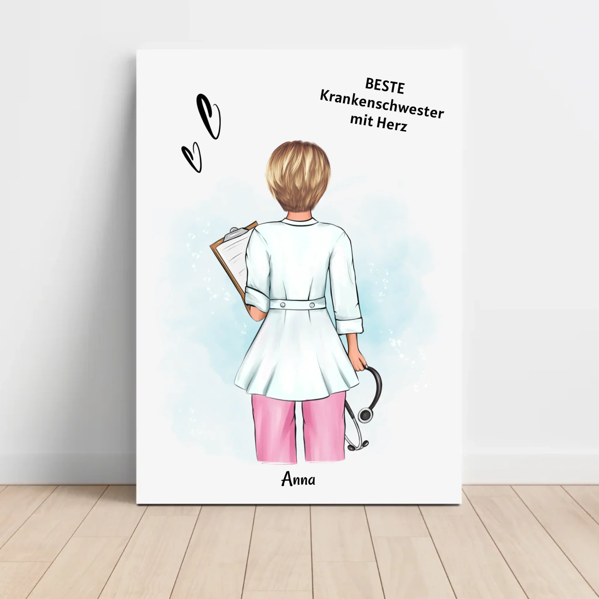 Krankenschwester Geschenk Poster Ausbildung Examen Abschied personalisiert - Cantty