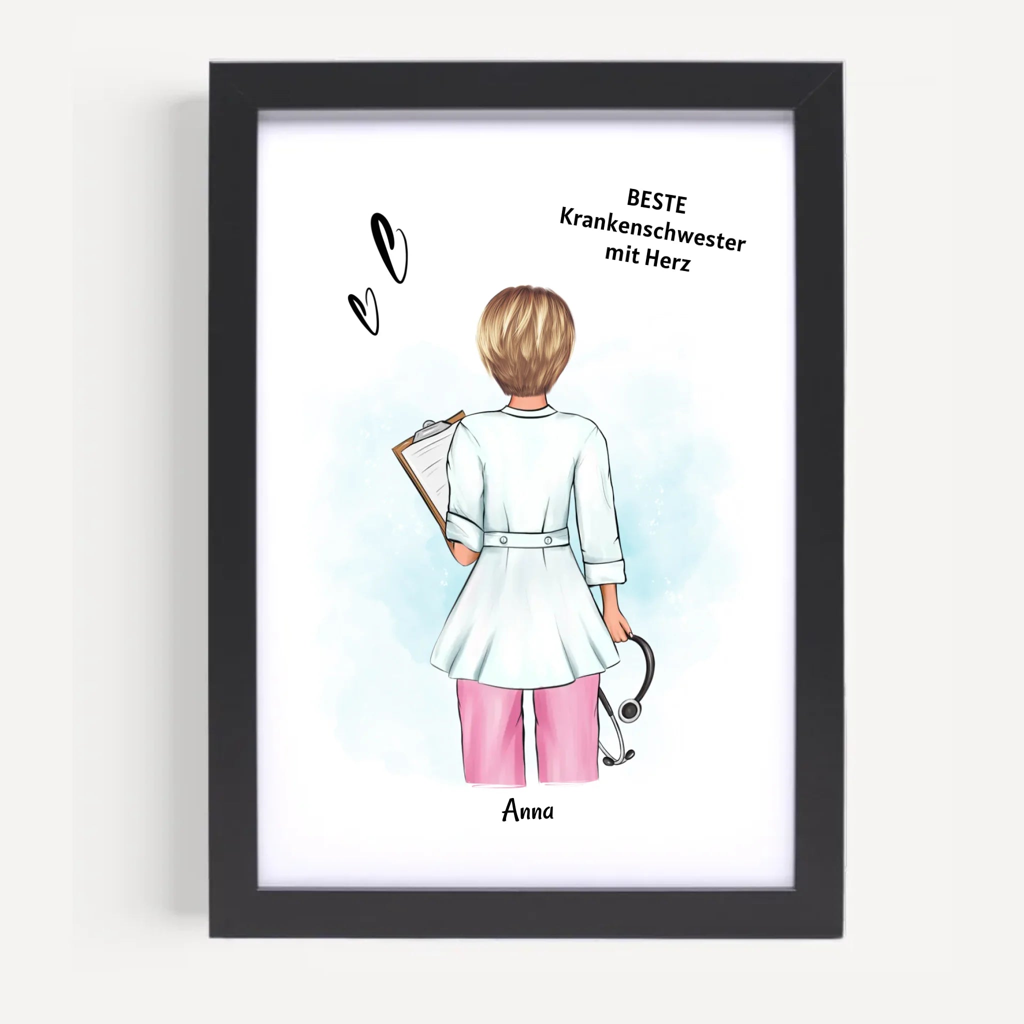 Krankenschwester Geschenk Poster Ausbildung Examen Abschied personalisiert - Cantty