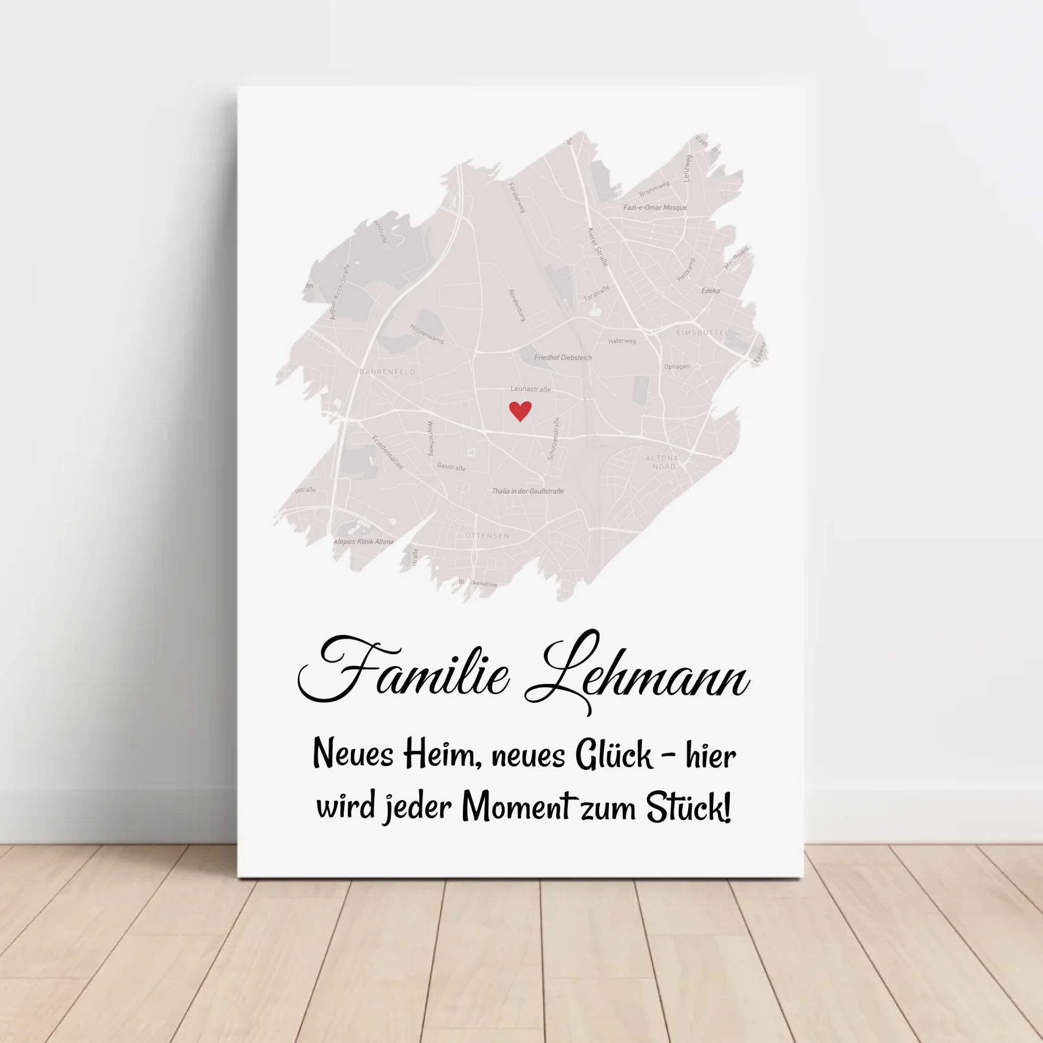 Gastgeschenk Umzug neue Wohnung oder Haus Einweihung Stadtkarte - Cantty