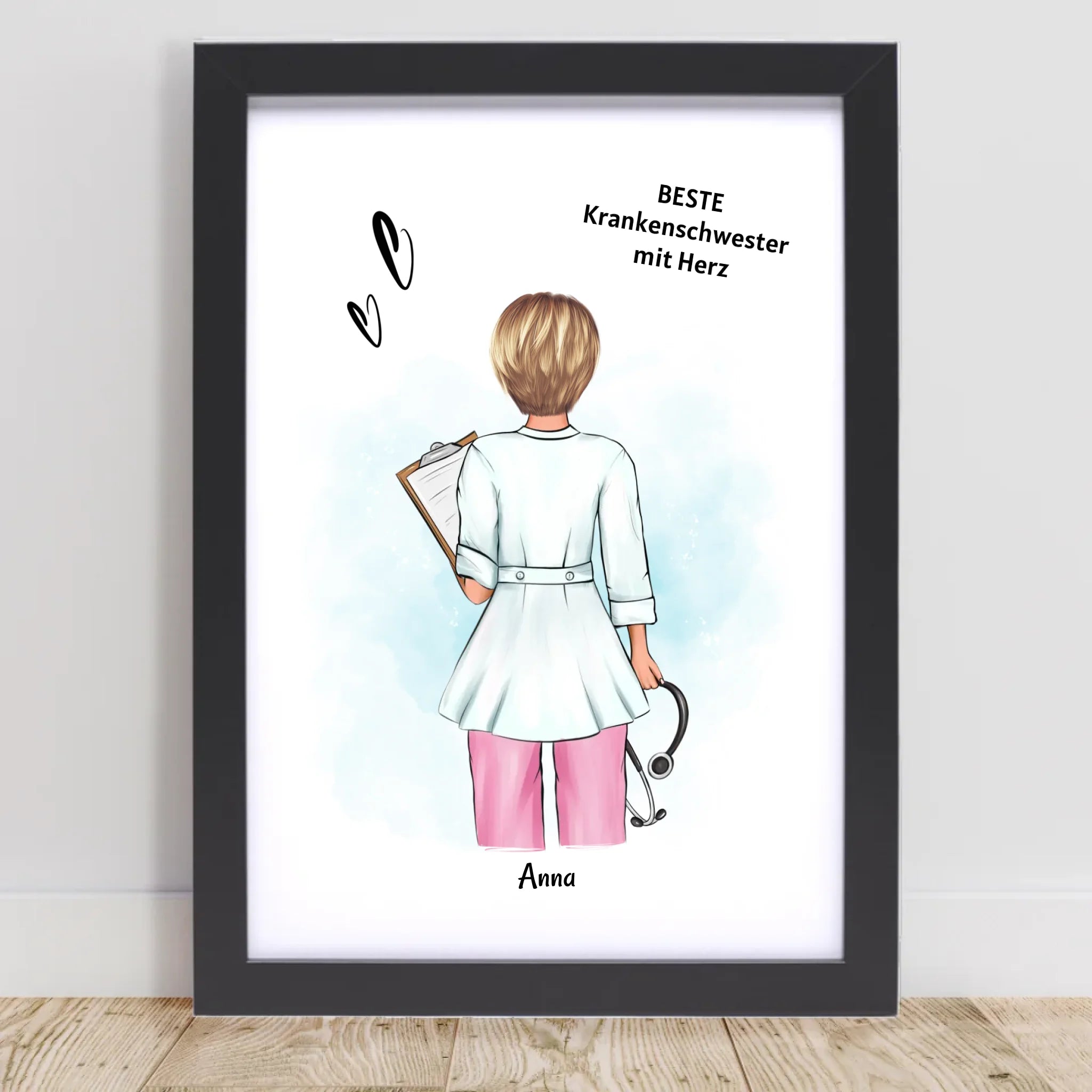 Krankenschwester Geschenk Poster Ausbildung Examen Abschied personalisiert - Cantty
