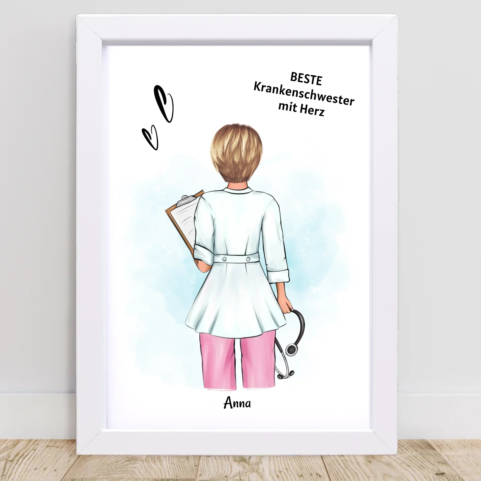 Krankenschwester Geschenk Poster Ausbildung Examen Abschied personalisiert - Cantty