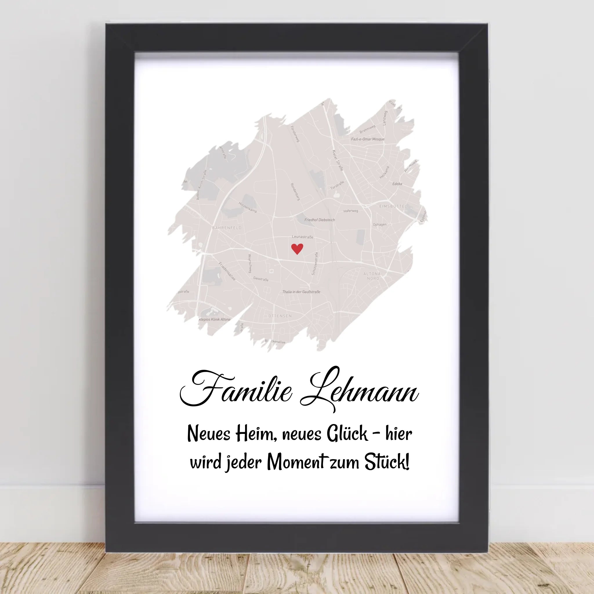 Gastgeschenk Umzug neue Wohnung oder Haus Einweihung Stadtkarte - Cantty