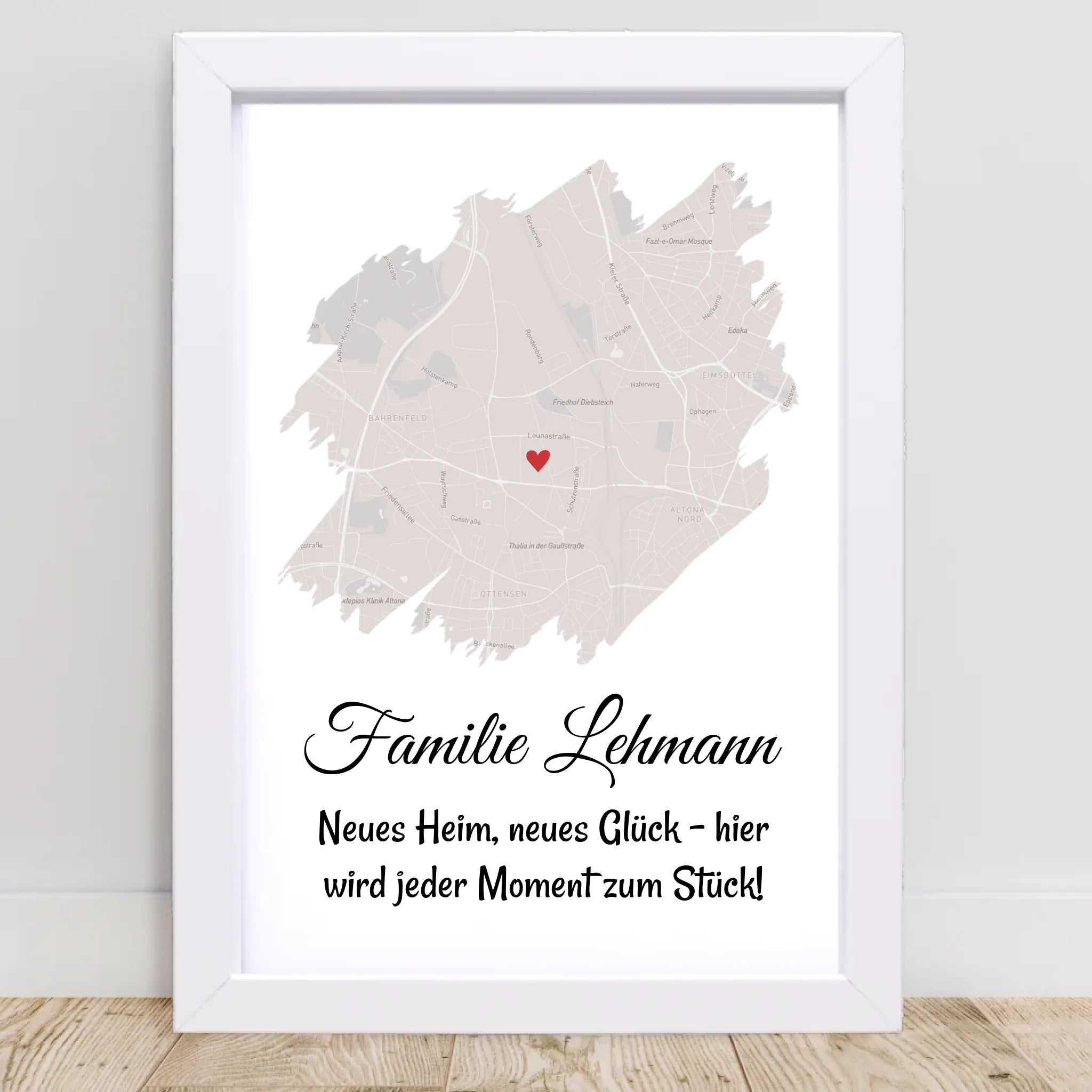 Gastgeschenk Umzug neue Wohnung oder Haus Einweihung Stadtkarte - Cantty