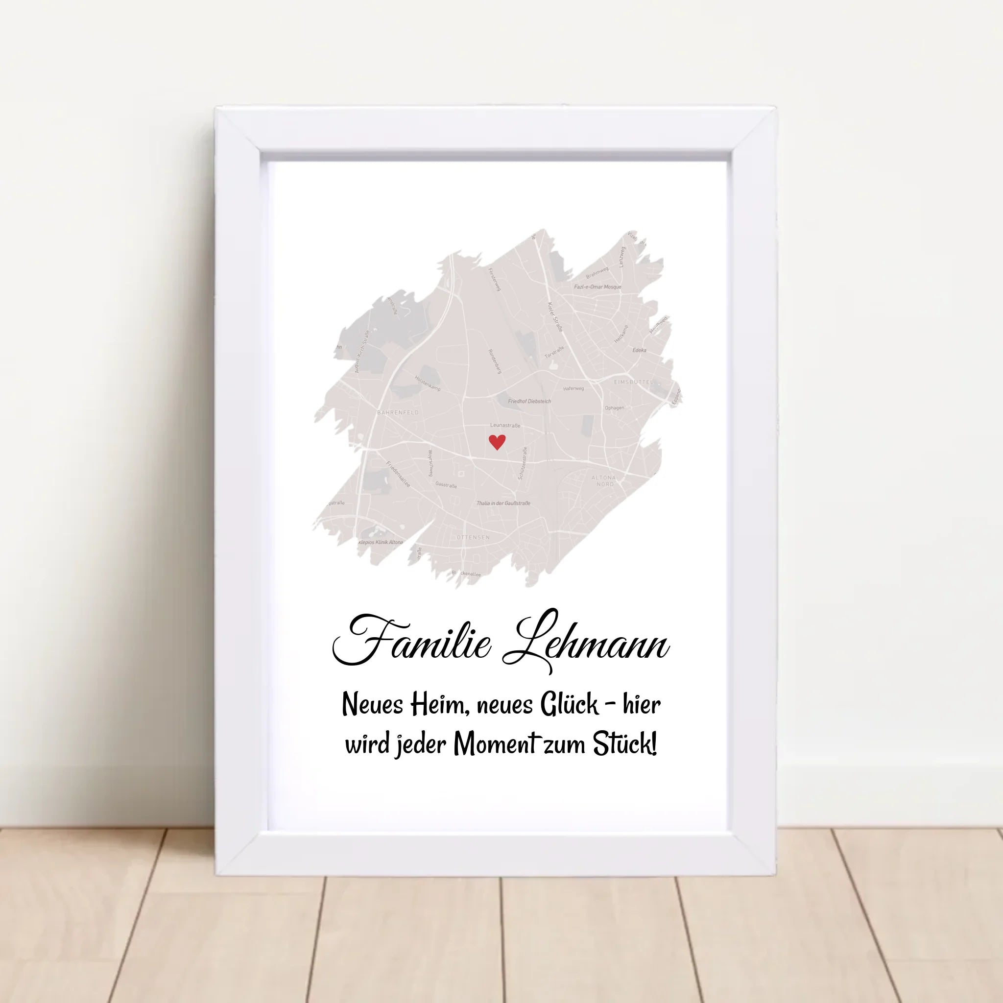 Gastgeschenk Umzug neue Wohnung oder Haus Einweihung Stadtkarte - Cantty