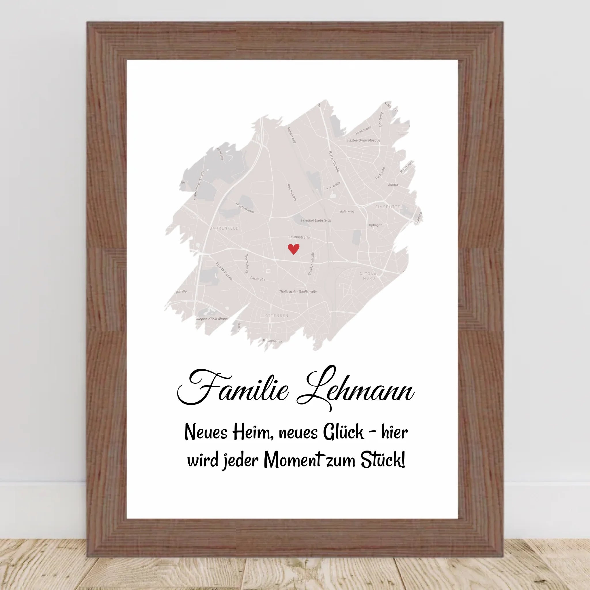 Gastgeschenk Umzug neue Wohnung oder Haus Einweihung Stadtkarte - Cantty