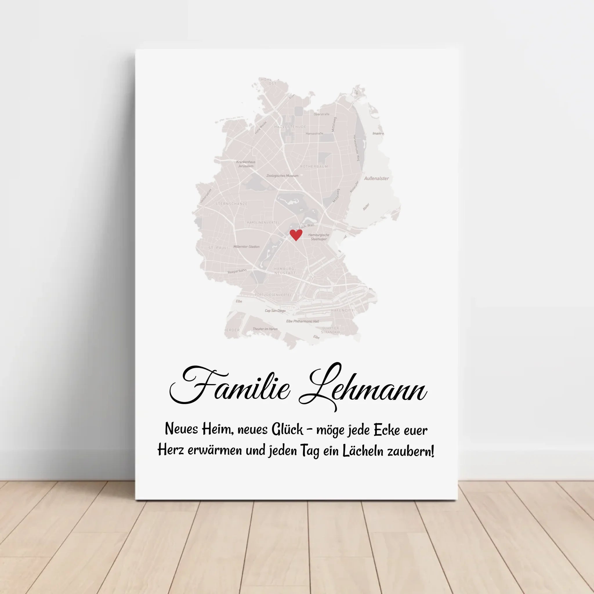 Umzug Geschenk Stadtplan Poster für neue Wohnung - Cantty