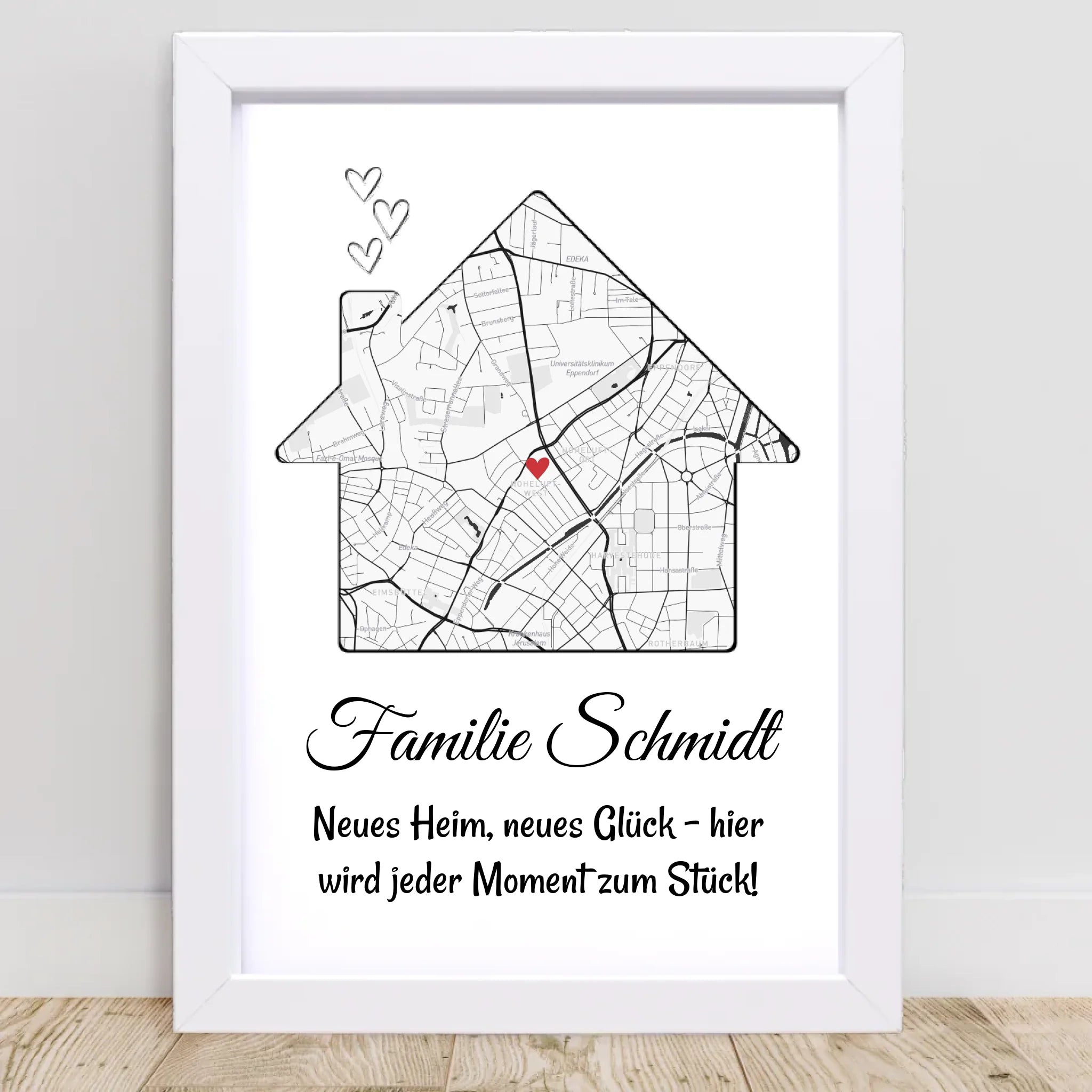 Eigenheim Stadtkarte Geschenk Wohnung & Haus Gastgeschenk - Cantty