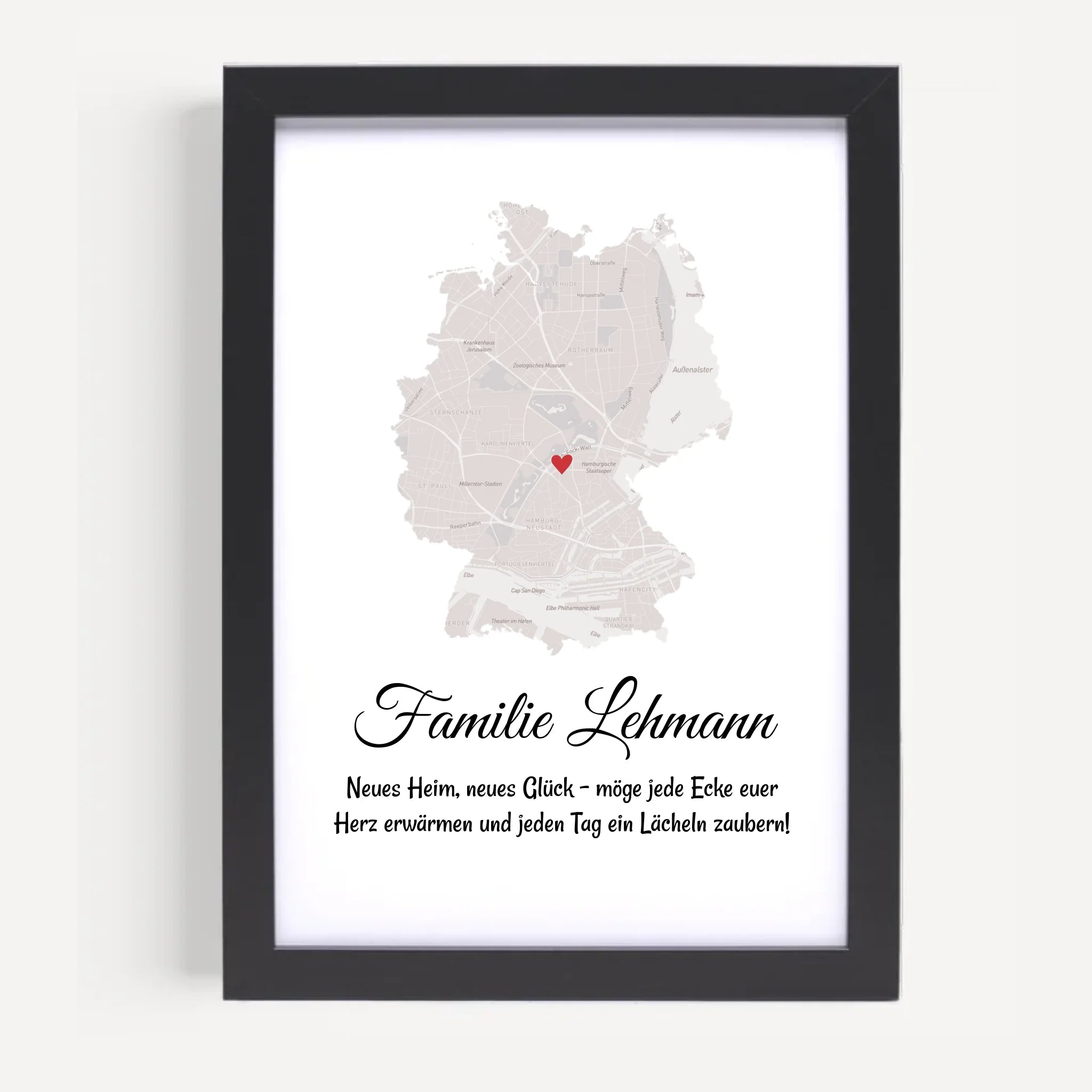 Umzug Geschenk Stadtplan Poster für neue Wohnung - Cantty