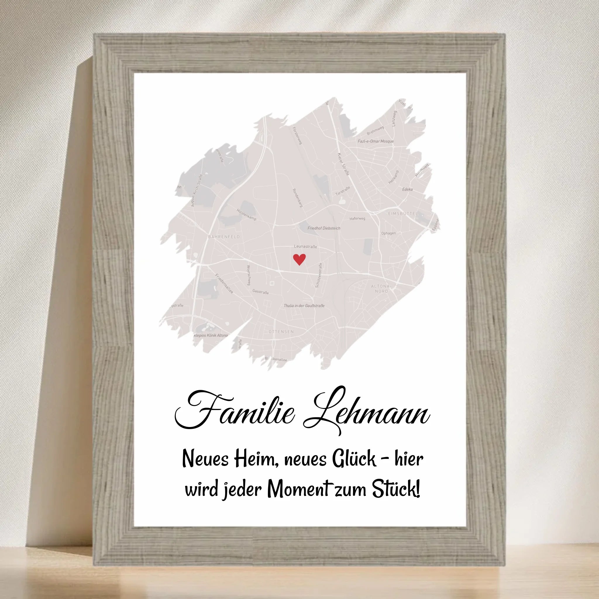 Gastgeschenk Umzug neue Wohnung oder Haus Einweihung Stadtkarte - Cantty