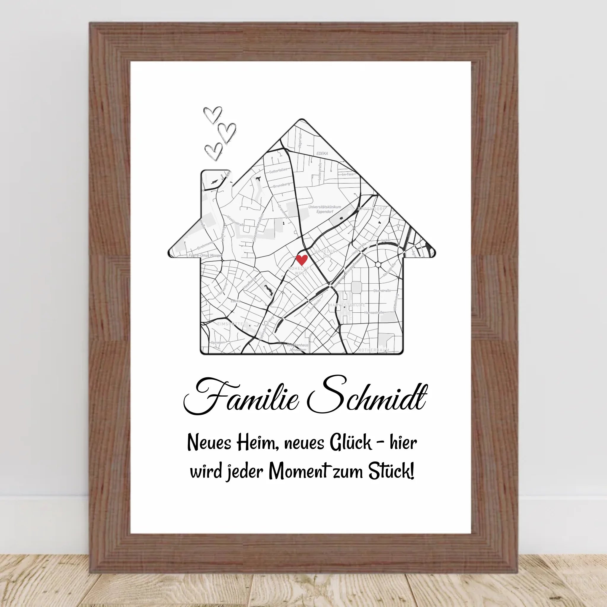 Eigenheim Stadtkarte Geschenk Wohnung & Haus Gastgeschenk - Cantty