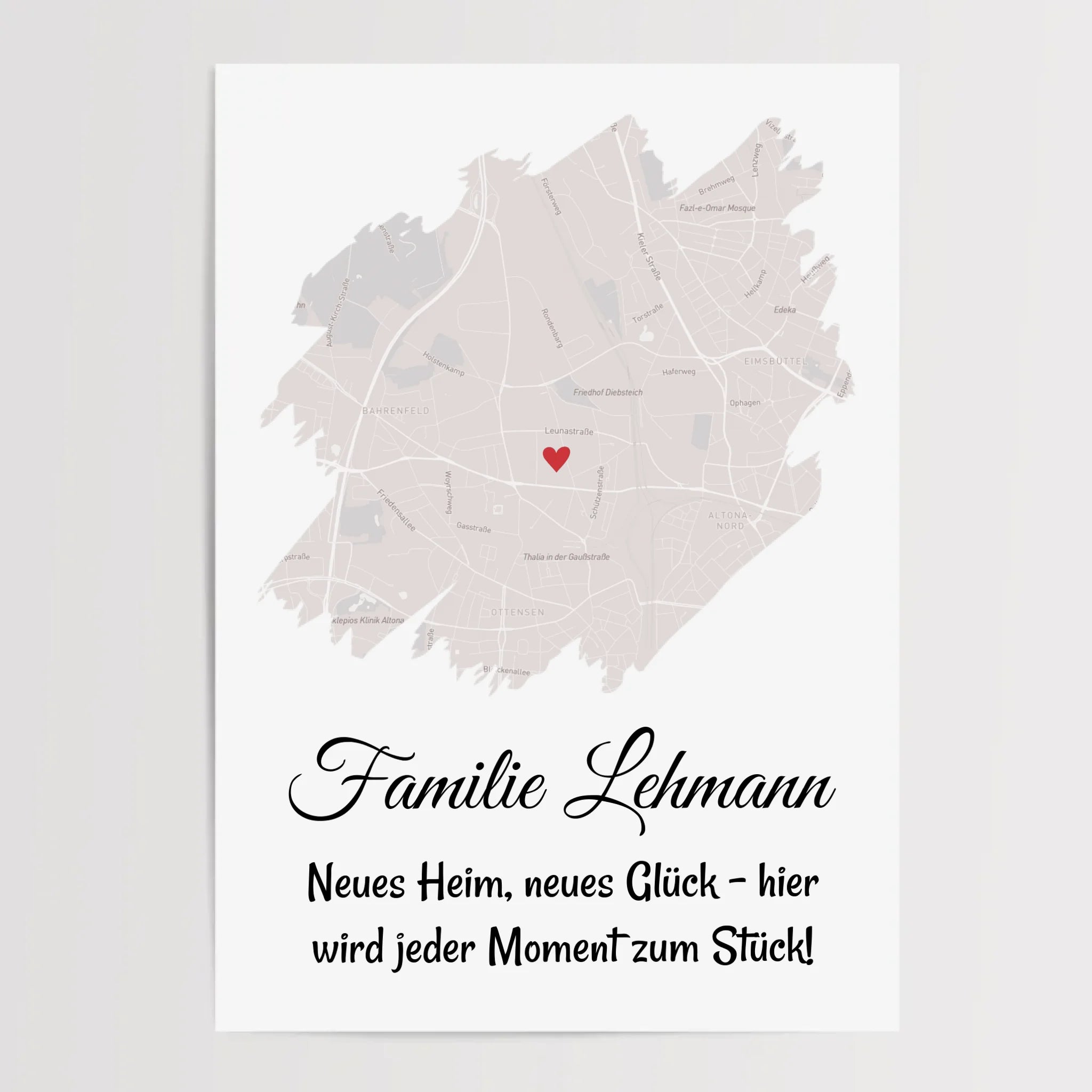 Gastgeschenk Umzug neue Wohnung oder Haus Einweihung Stadtkarte - Cantty