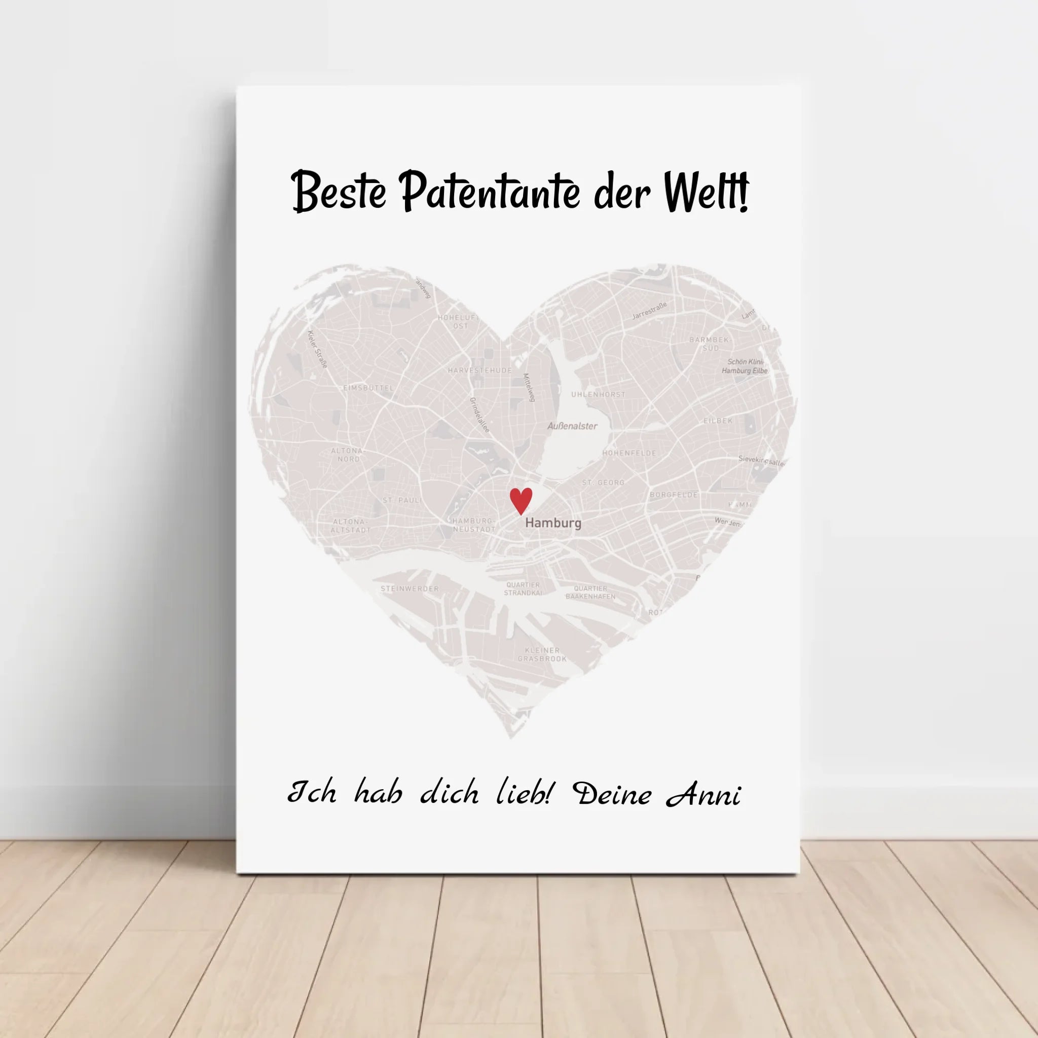 Patentante Geschenk Stadtkarte Poster personalisiert - Cantty