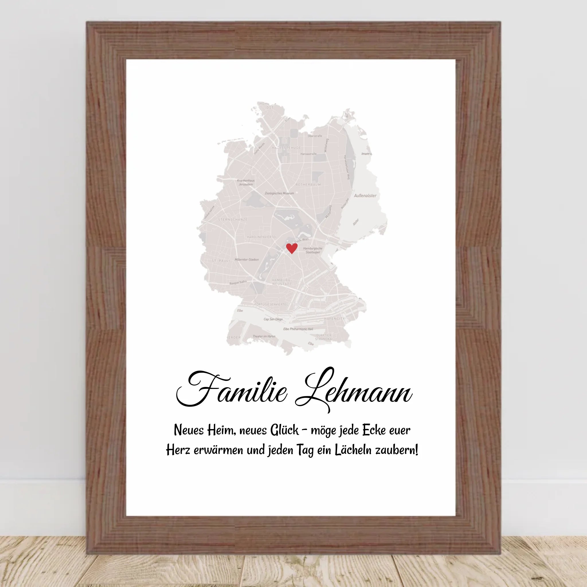 Umzug Geschenk Stadtplan Poster für neue Wohnung - Cantty