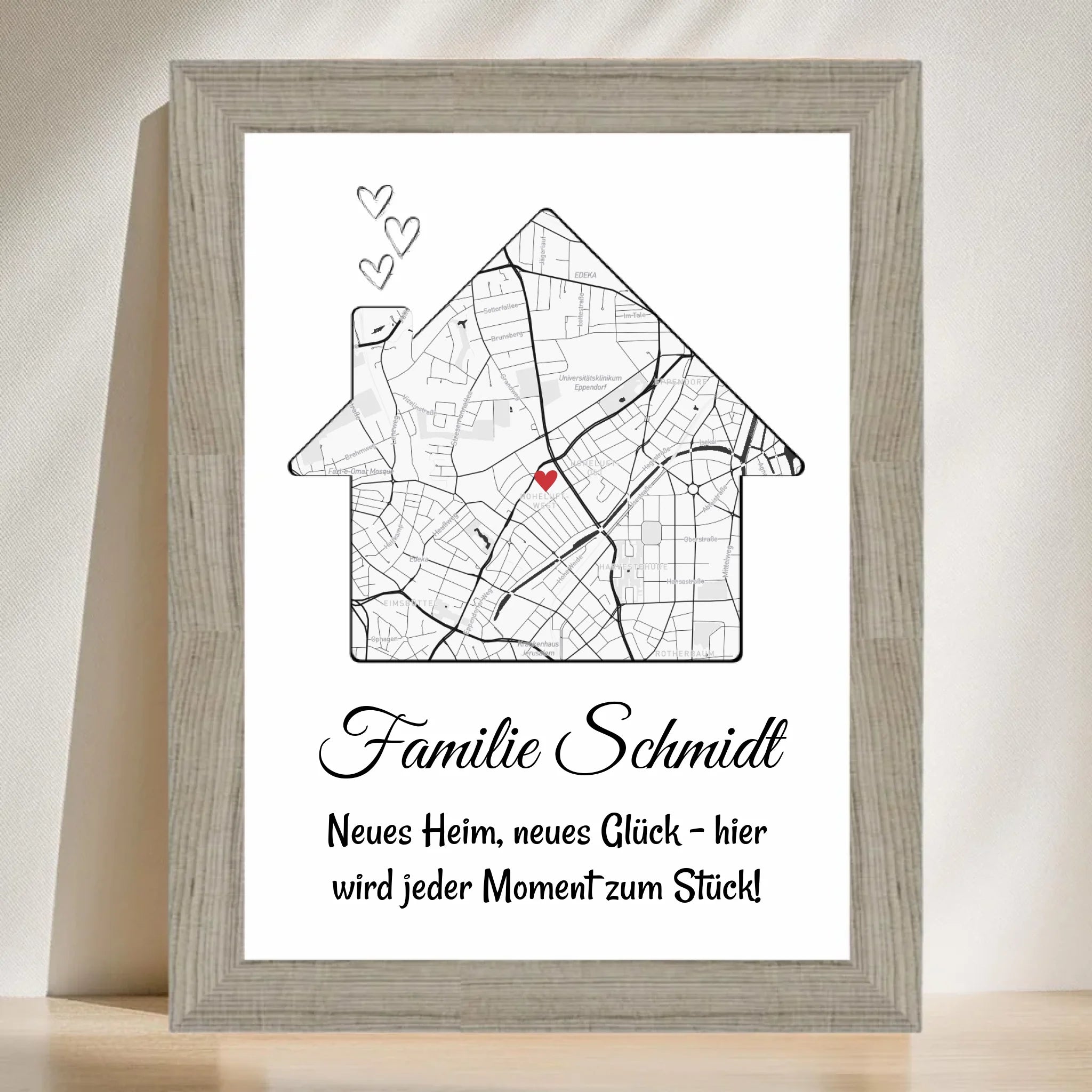 Eigenheim Stadtkarte Geschenk Wohnung & Haus Gastgeschenk - Cantty