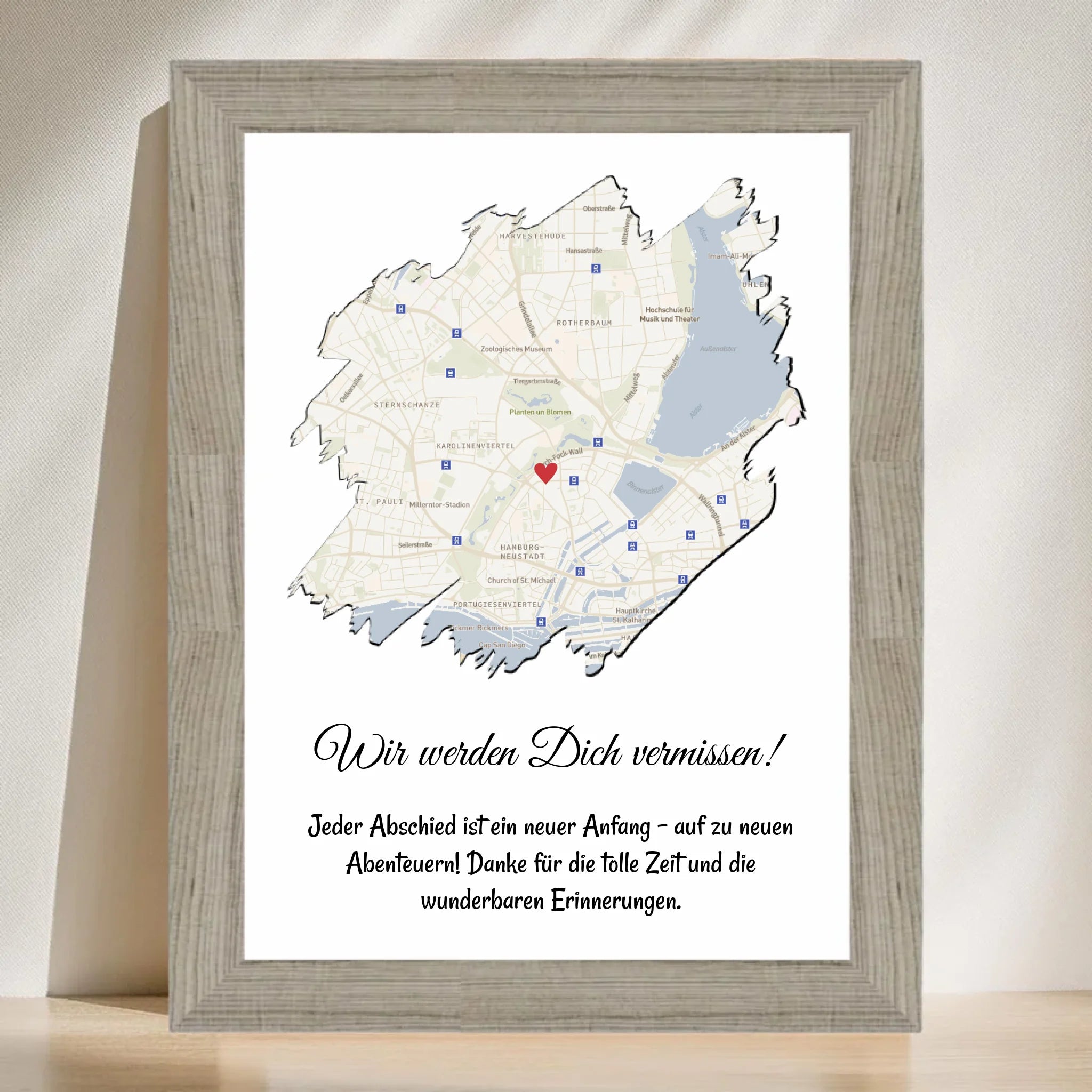 Kollege Abschiedsgeschenk Stadtplan als Gruppengeschenk - Cantty