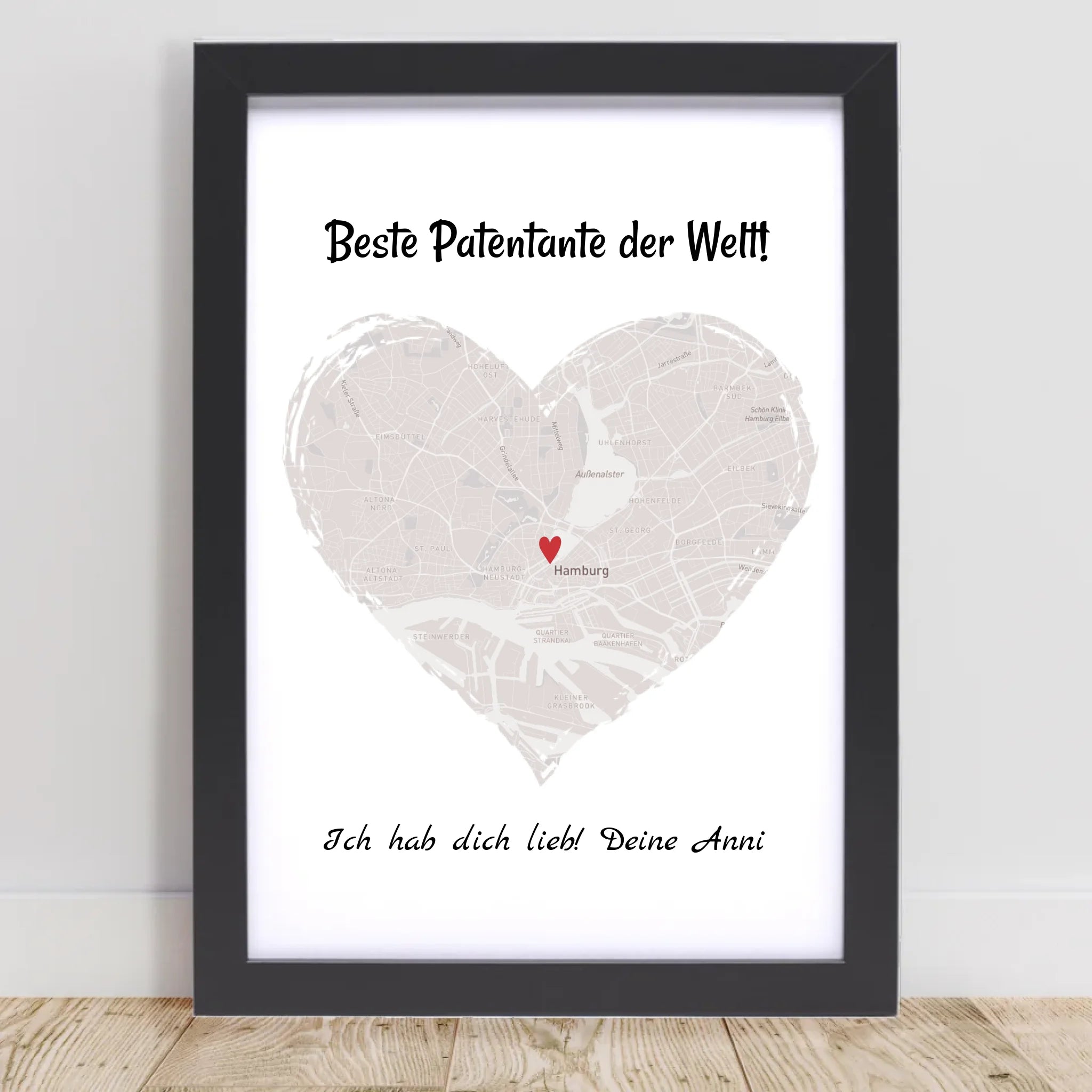 Patentante Geschenk Stadtkarte Poster personalisiert - Cantty