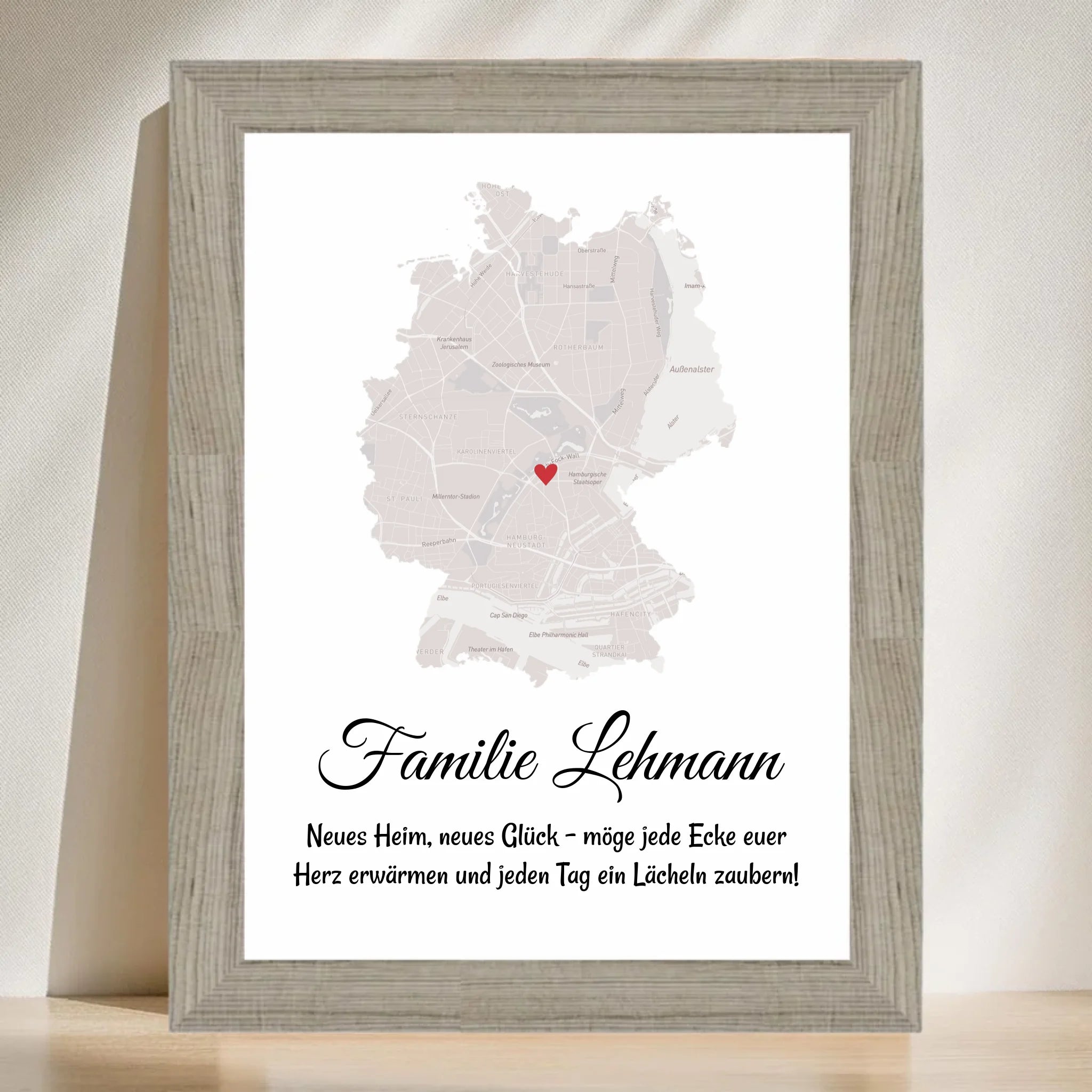 Umzug Geschenk Stadtplan Poster für neue Wohnung - Cantty