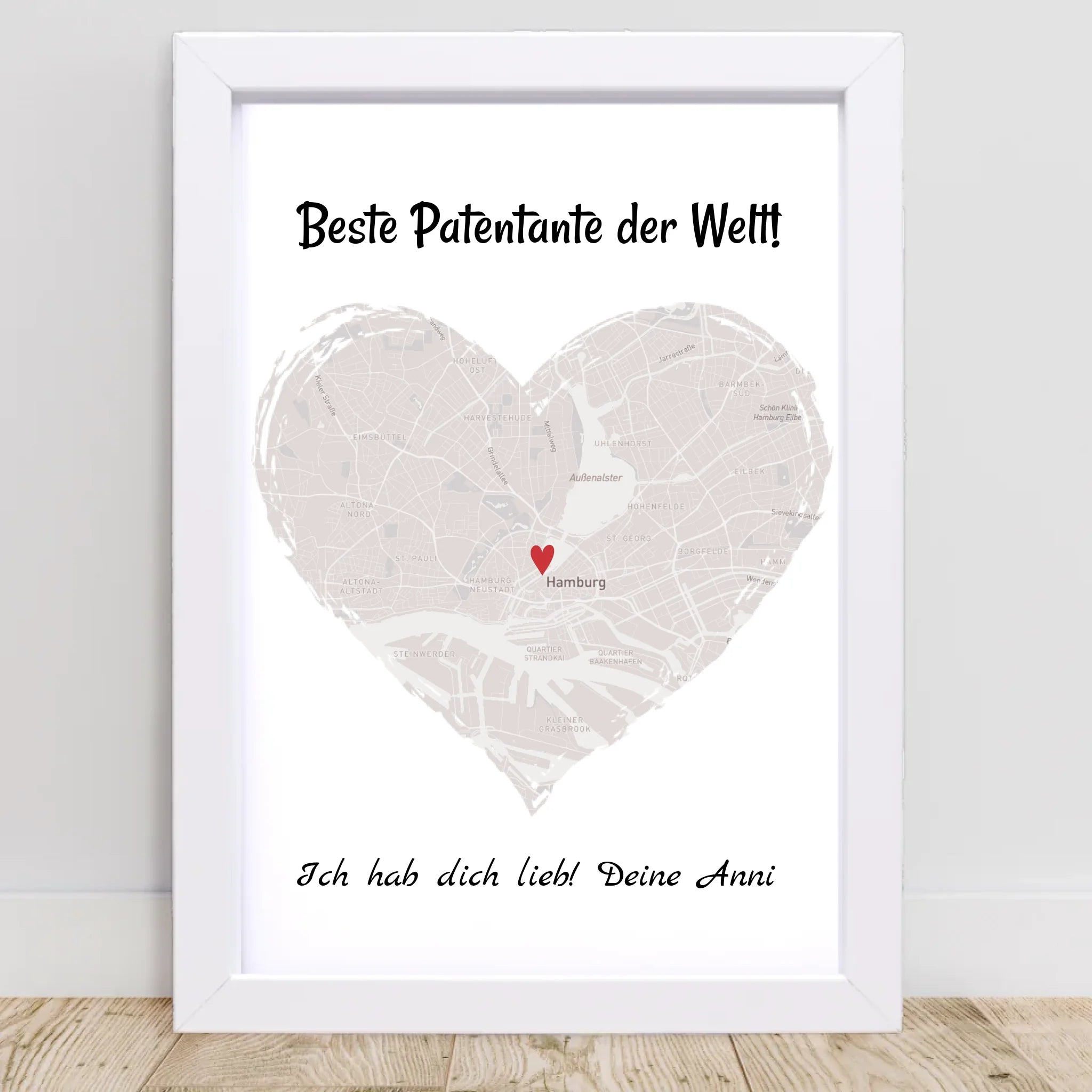 Patentante Geschenk Stadtkarte Poster personalisiert - Cantty