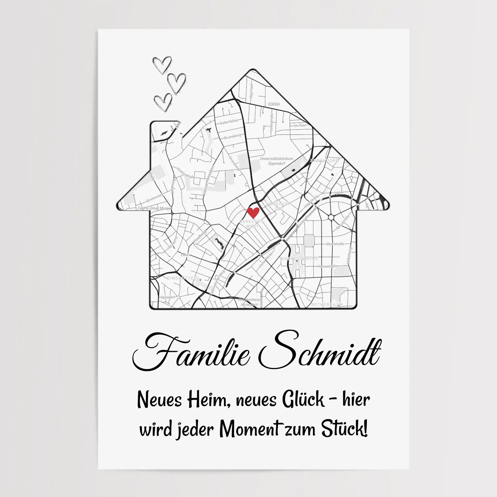 Eigenheim Stadtkarte Geschenk Wohnung & Haus Gastgeschenk - Cantty