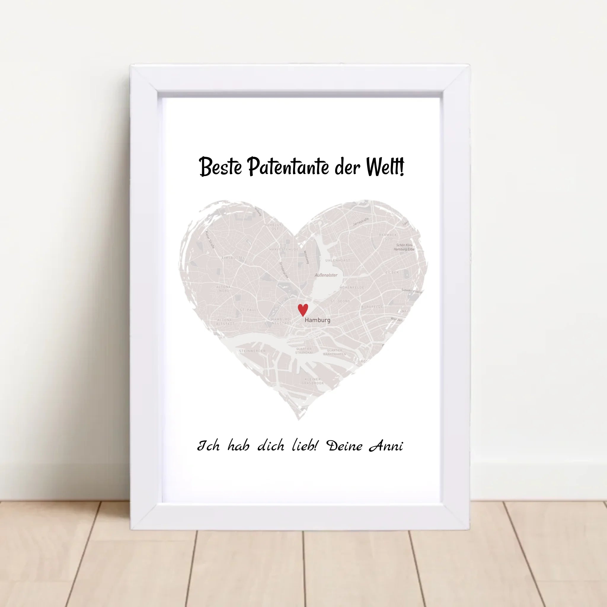 Patentante Geschenk Stadtkarte Poster personalisiert - Cantty