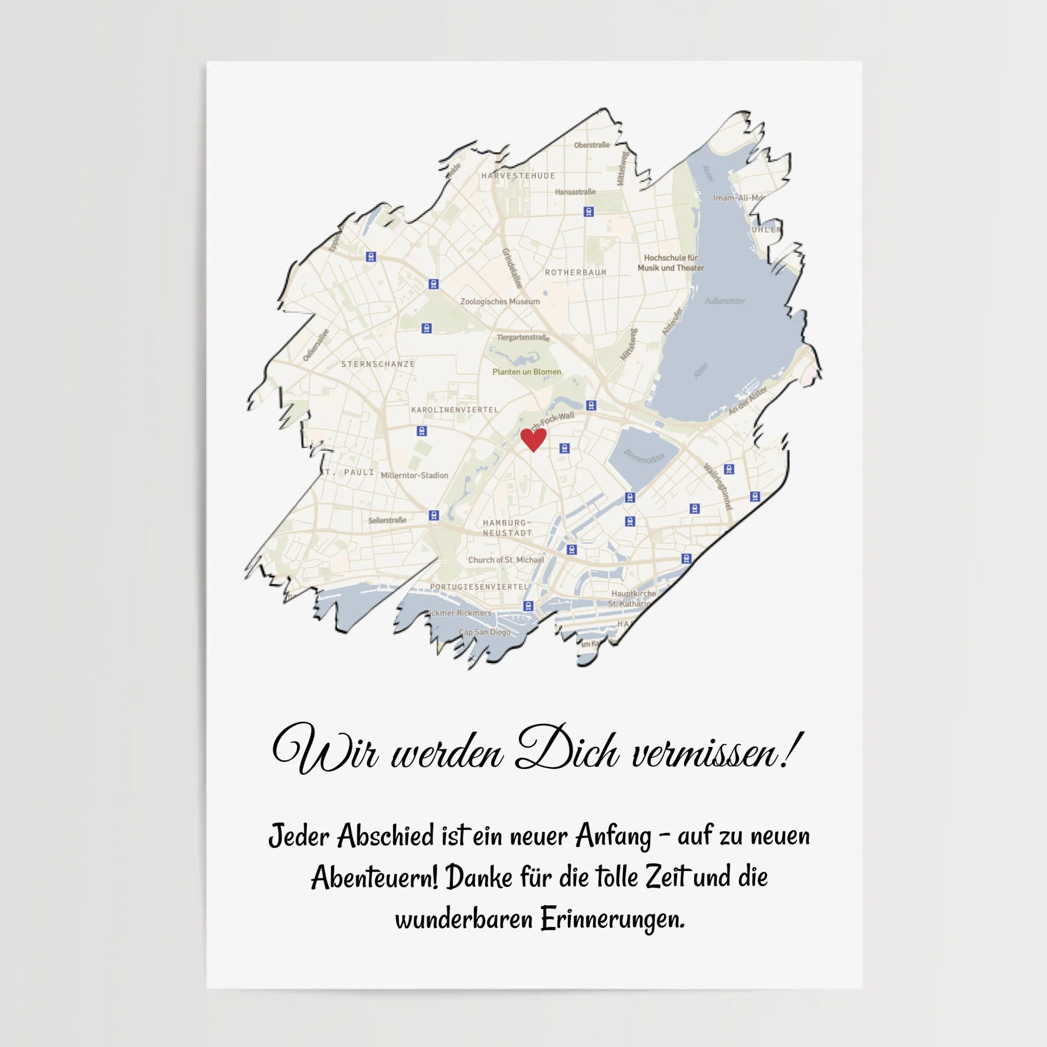 Kollege Abschiedsgeschenk Stadtplan als Gruppengeschenk - Cantty