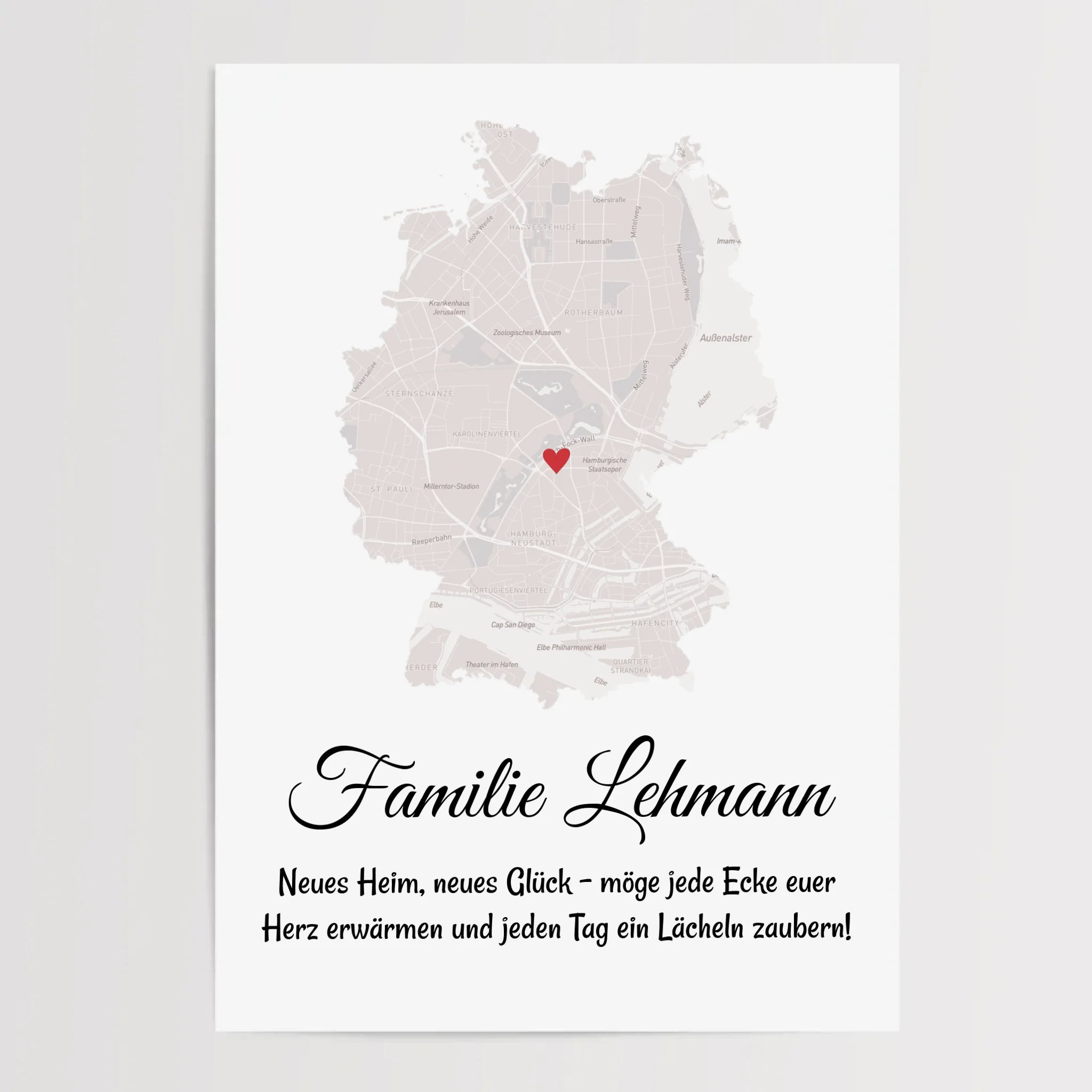 Umzug Geschenk Stadtplan Poster für neue Wohnung - Cantty