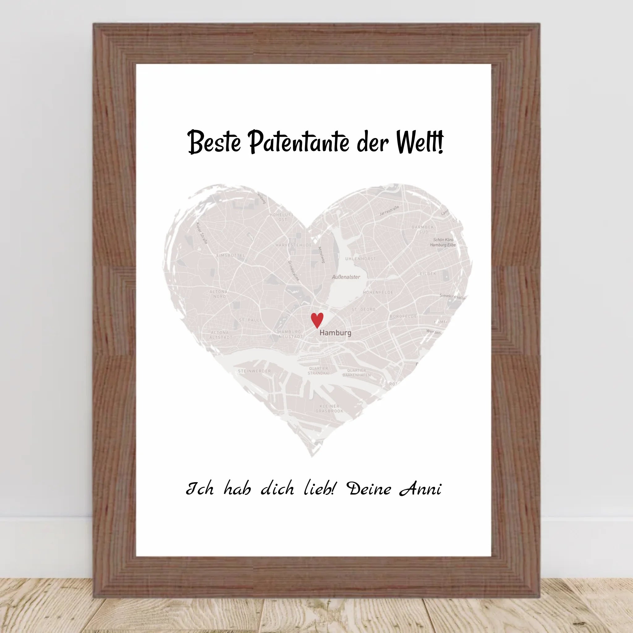 Patentante Geschenk Stadtkarte Poster personalisiert - Cantty