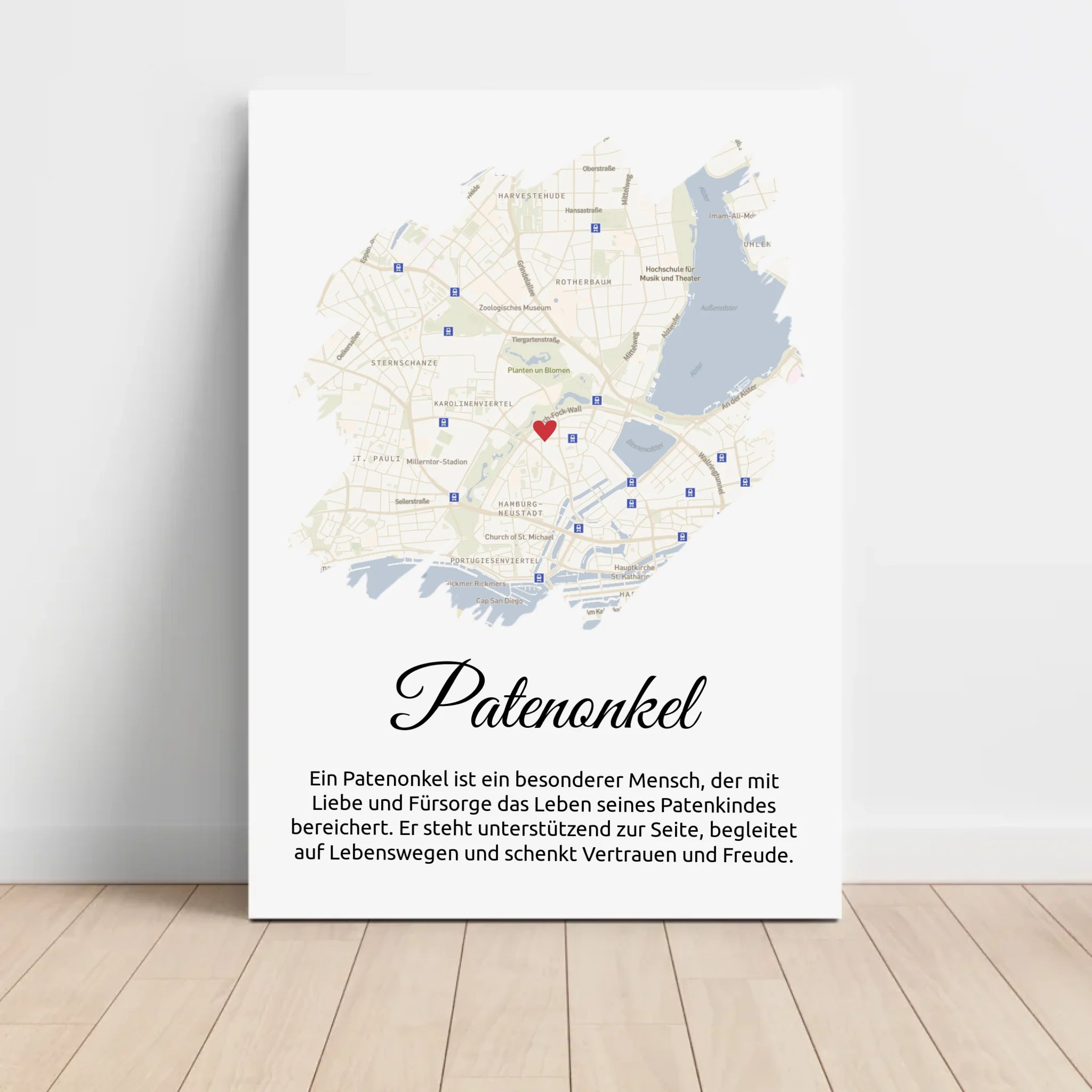 Patenonkel Stadtkarte Poster Geschenk mit Definition - Cantty
